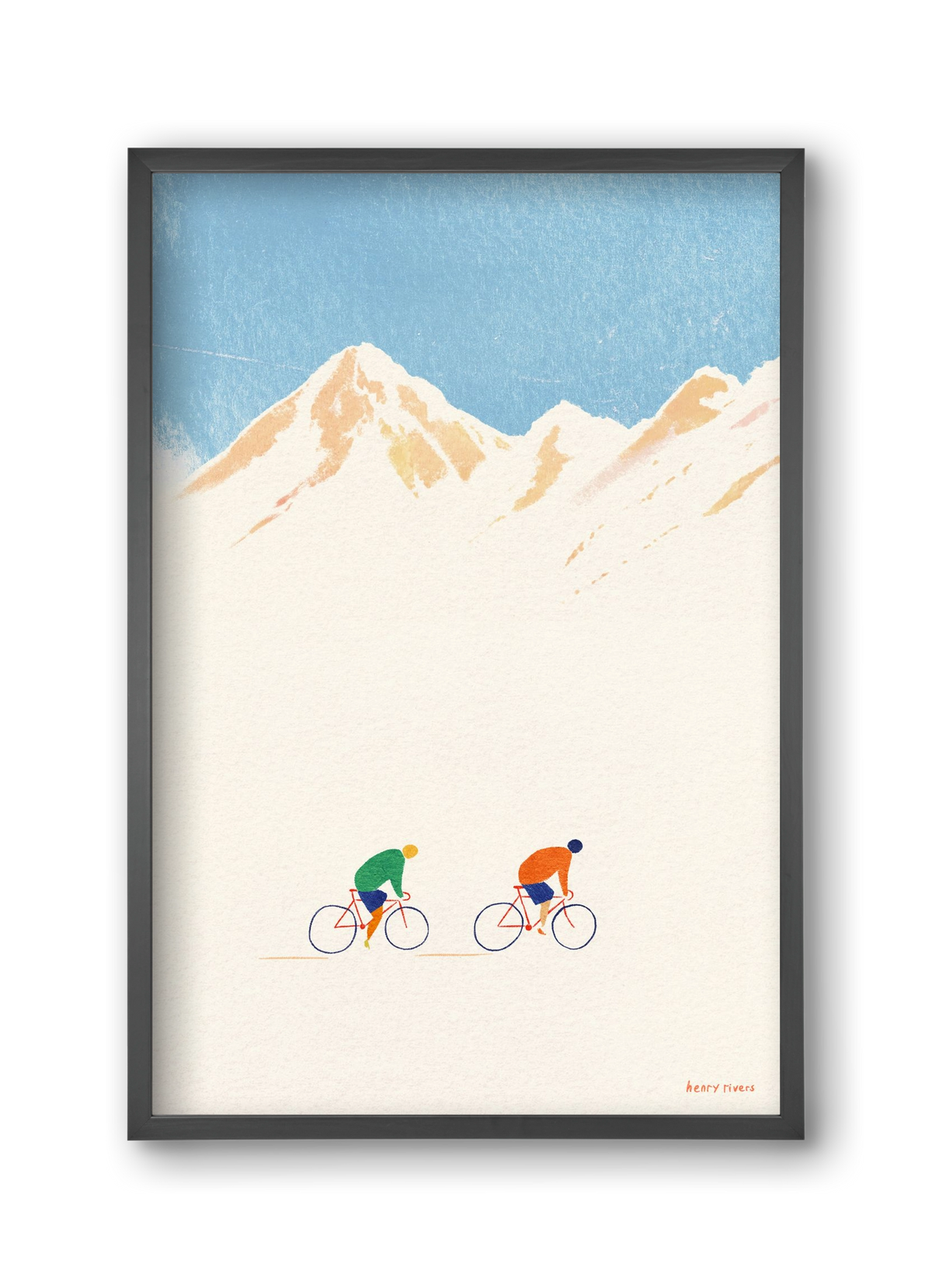 Cycling in the mountains, 30x45 cm (30x45 cm), Fekete keret