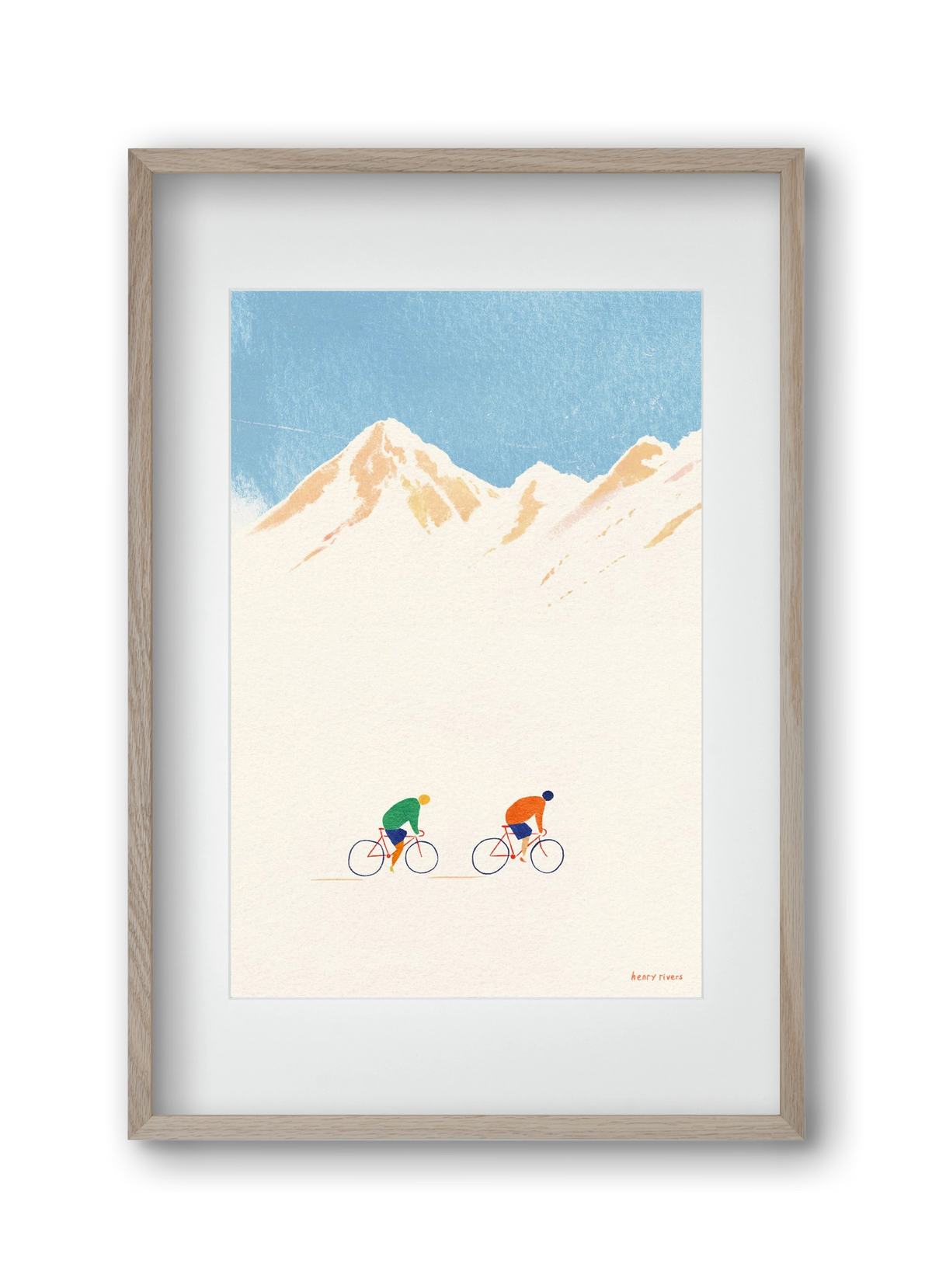 Cycling in the mountains, 30x45 cm (20x30 cm), Tölgy keret, paszpartuval