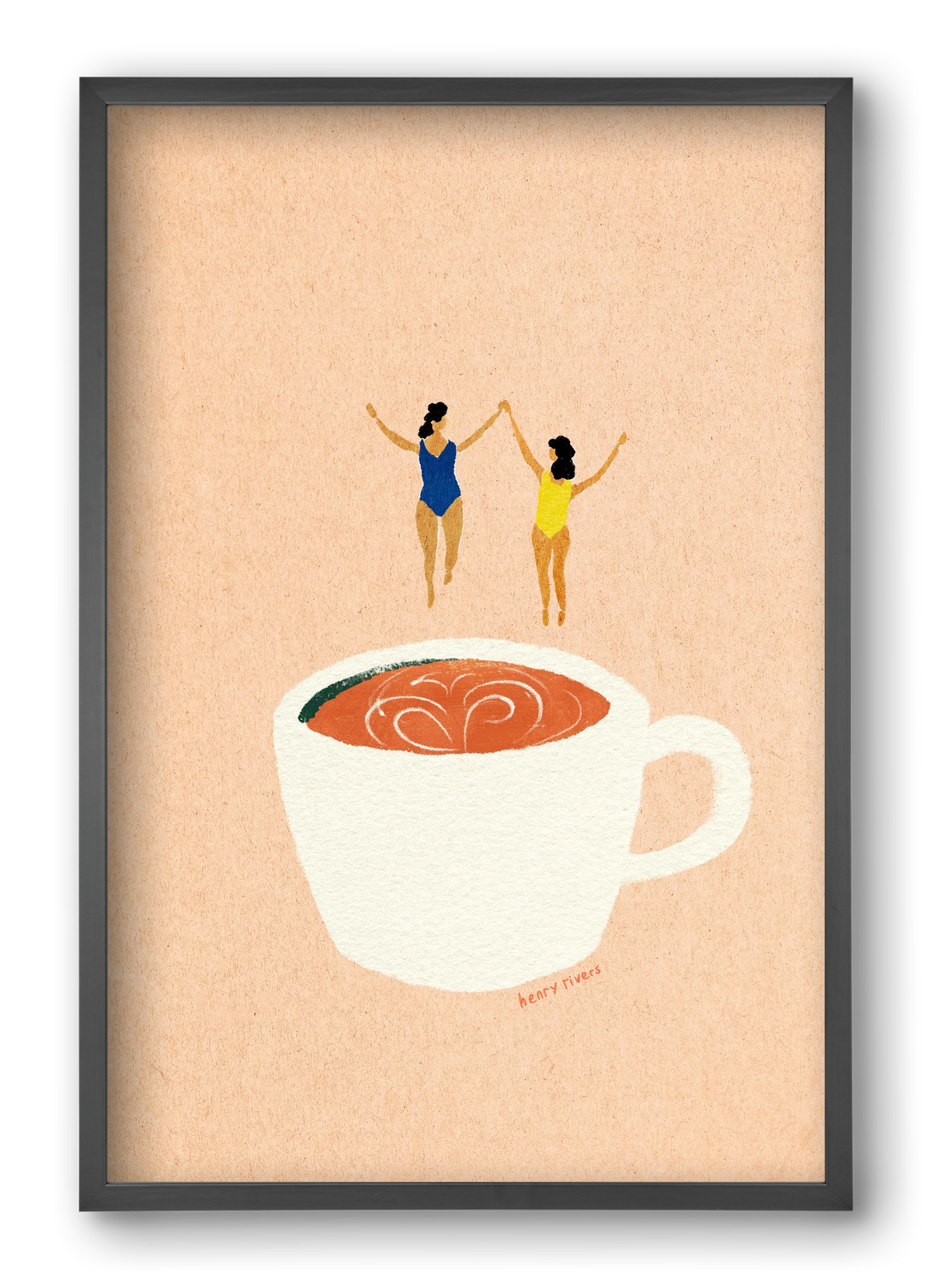 Coffee party, 40x60 cm (40x60 cm), Fekete keret