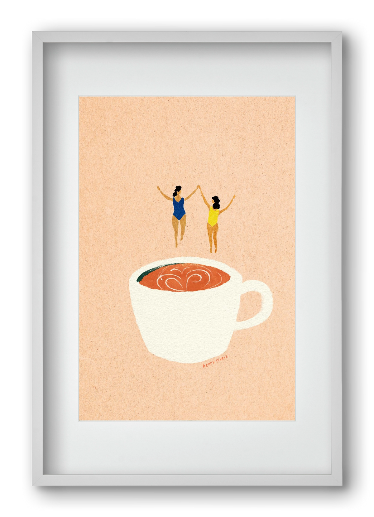 Coffee party, 40x60 cm (30x45 cm), Fehér keret, paszpartuval