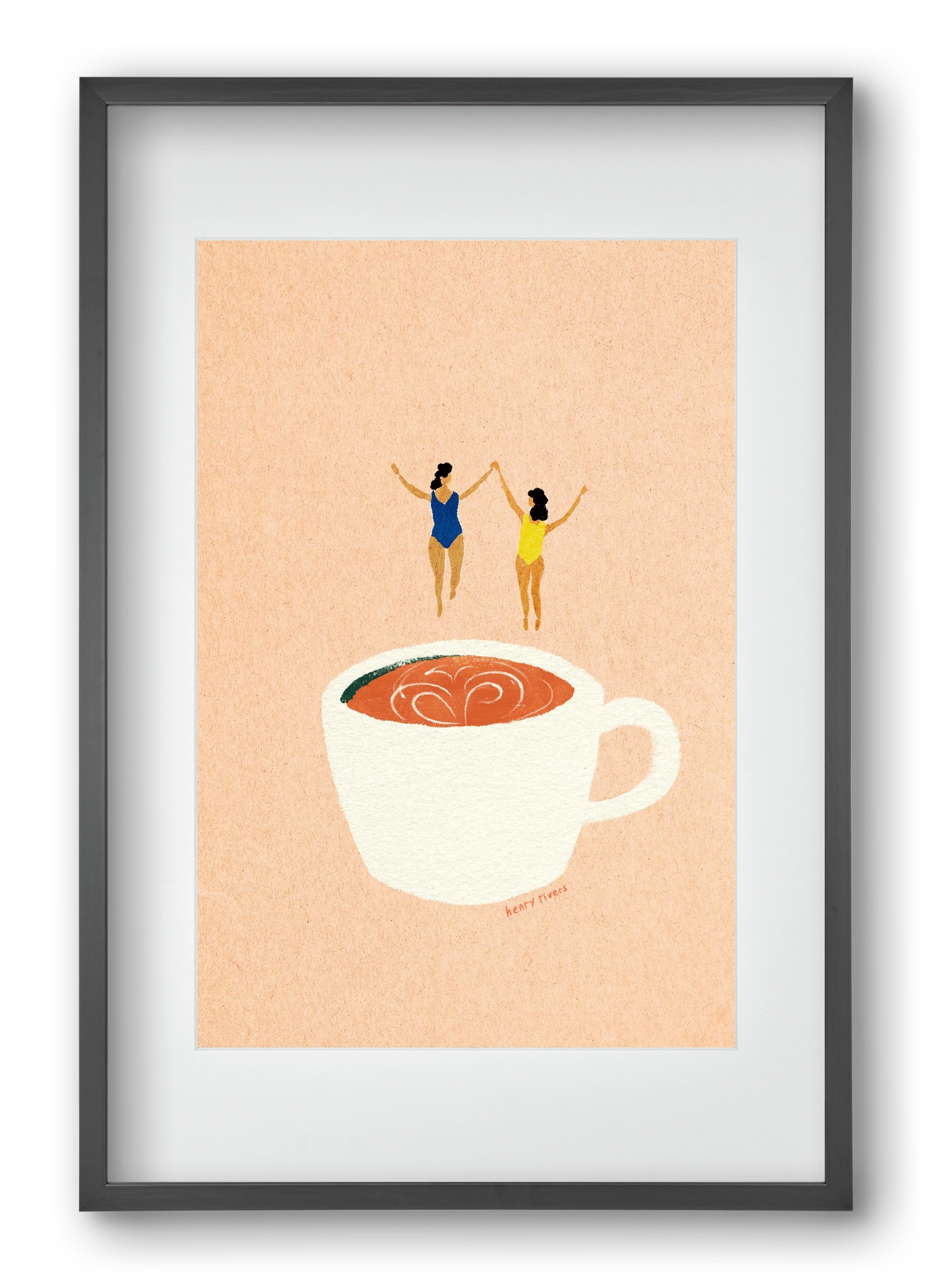 Coffee party, 40x60 cm (30x45 cm), Fekete keret, paszpartuval