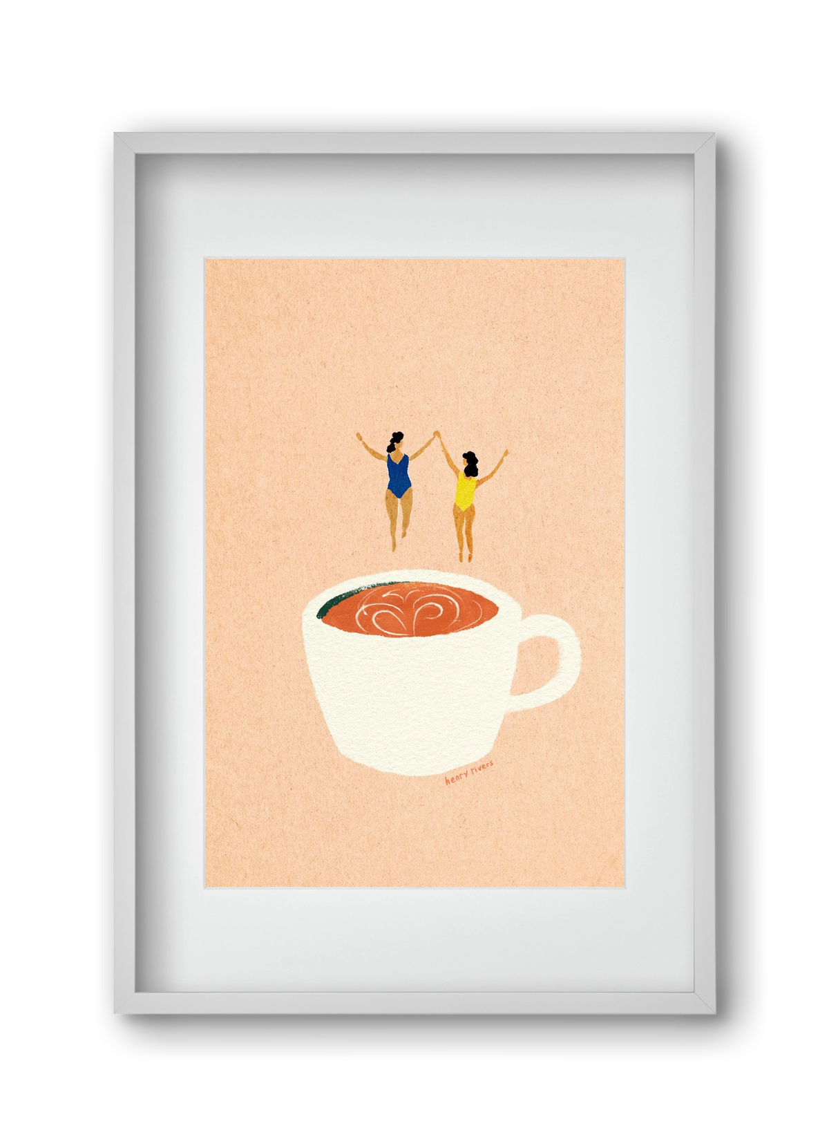 Coffee party, 30x45 cm (20x30 cm), Fehér keret, paszpartuval