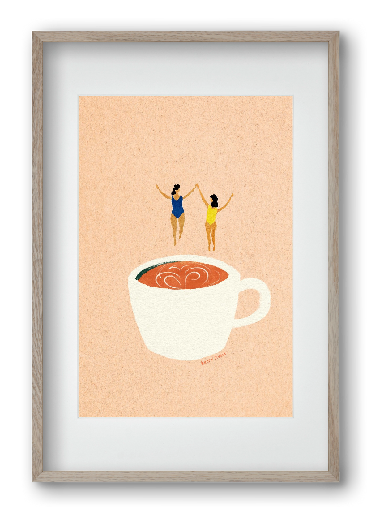 Coffee party, 40x60 cm (30x45 cm), Tölgy keret, paszpartuval
