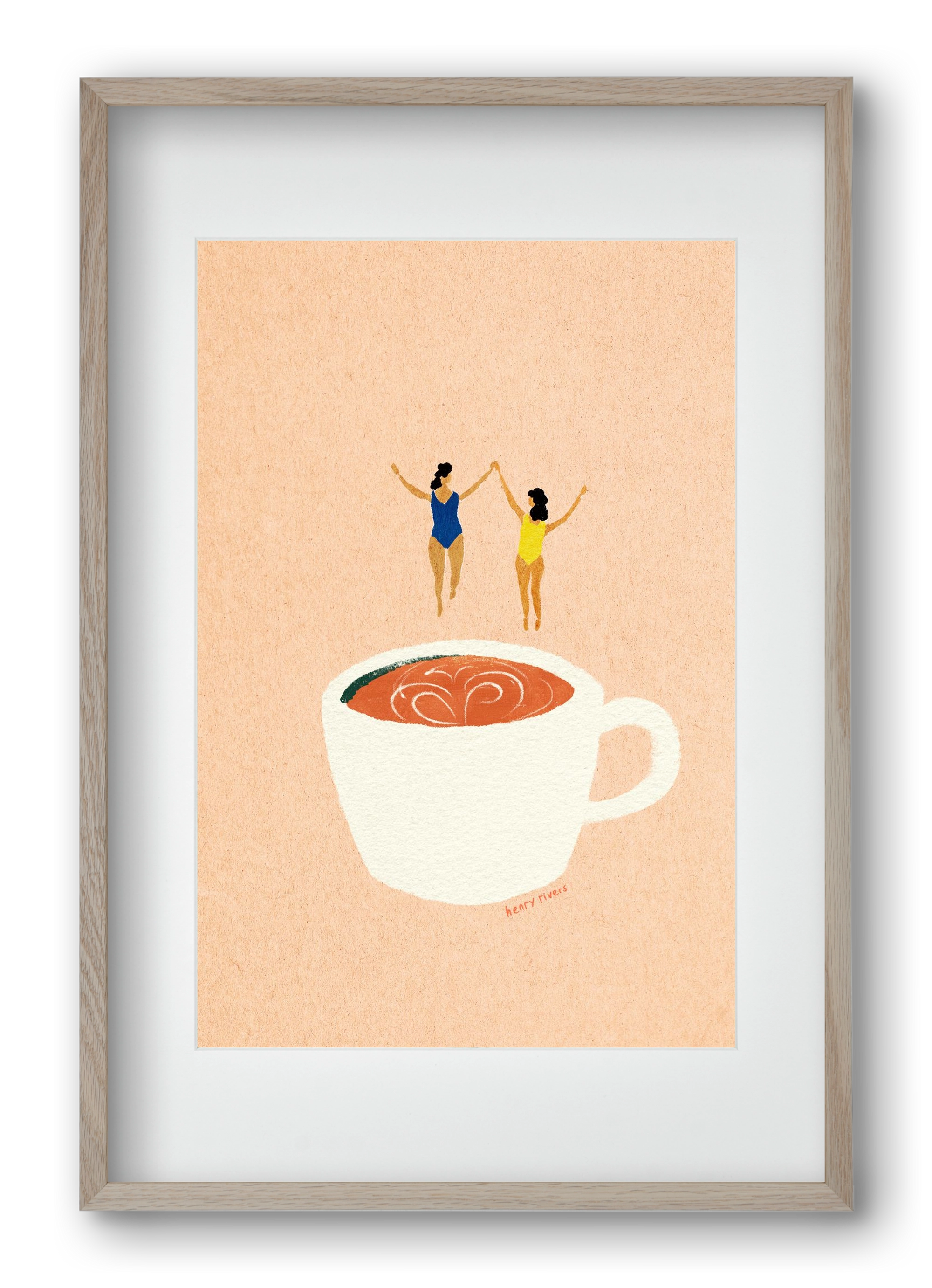Coffee party, 40x60 cm (30x45 cm), Tölgy keret, paszpartuval