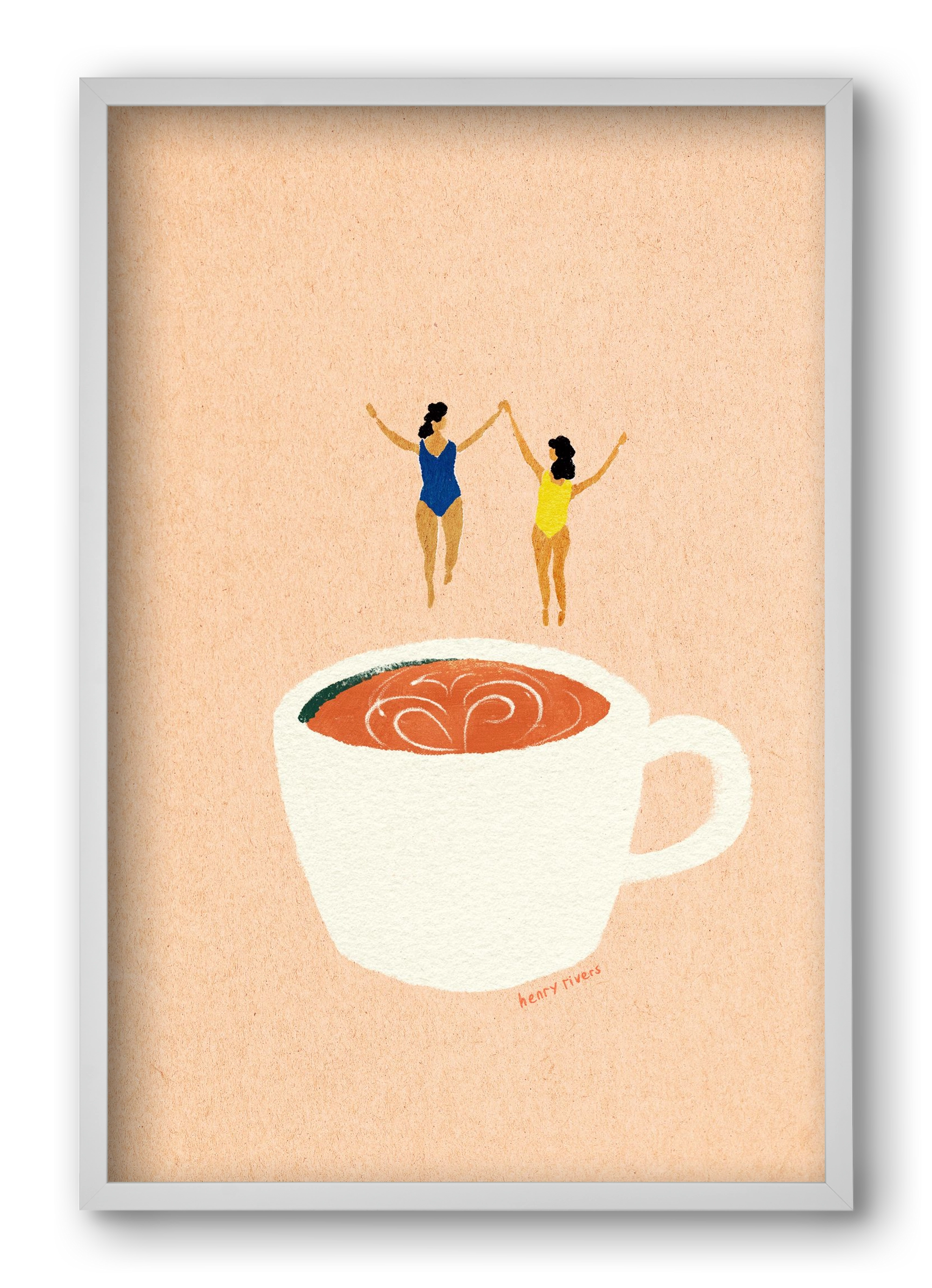 Coffee party, 40x60 cm (40x60 cm), Fehér keret