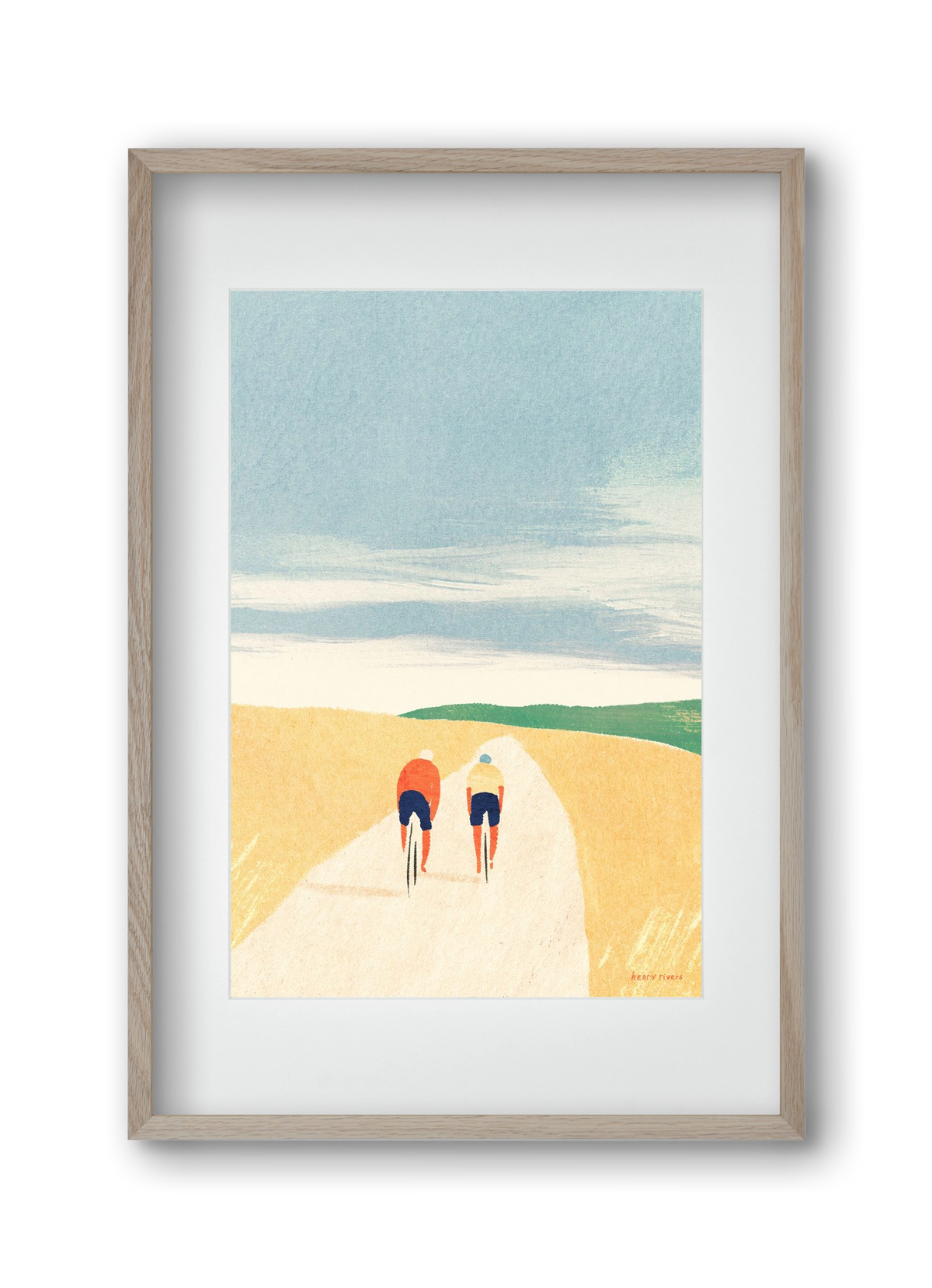 Cycle Buddies, 30x45 cm (20x30 cm), Tölgy keret, paszpartuval
