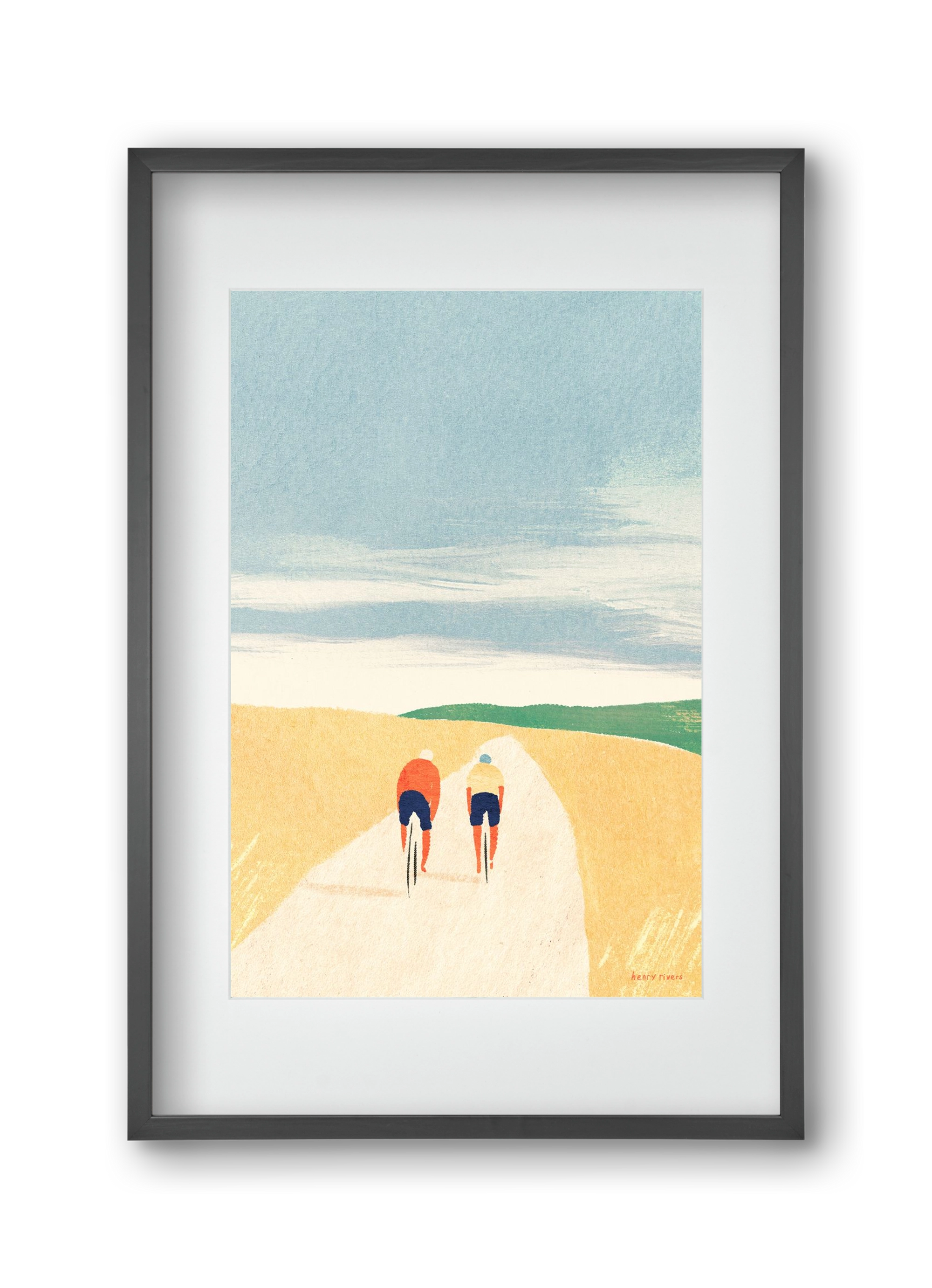 Cycle Buddies, 30x45 cm (20x30 cm), Fekete keret, paszpartuval