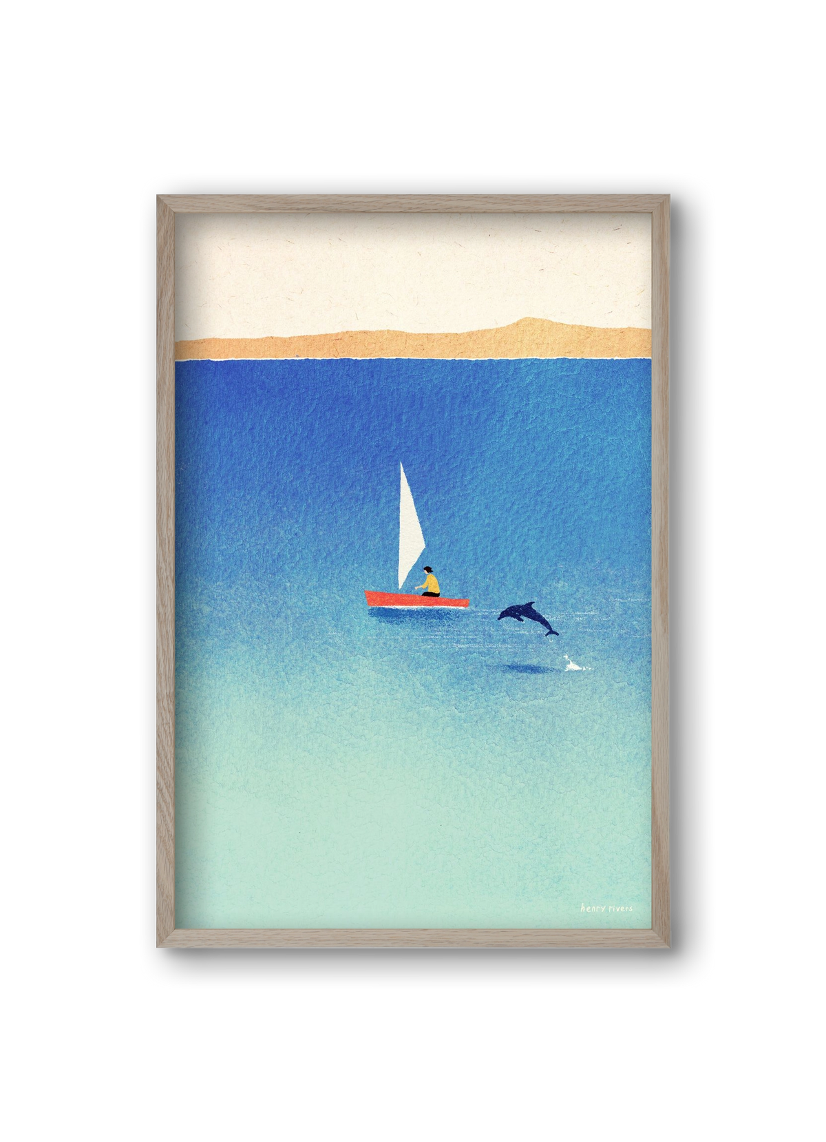 My dolphin friend, 20x30 cm (20x30 cm), Tölgy keret
