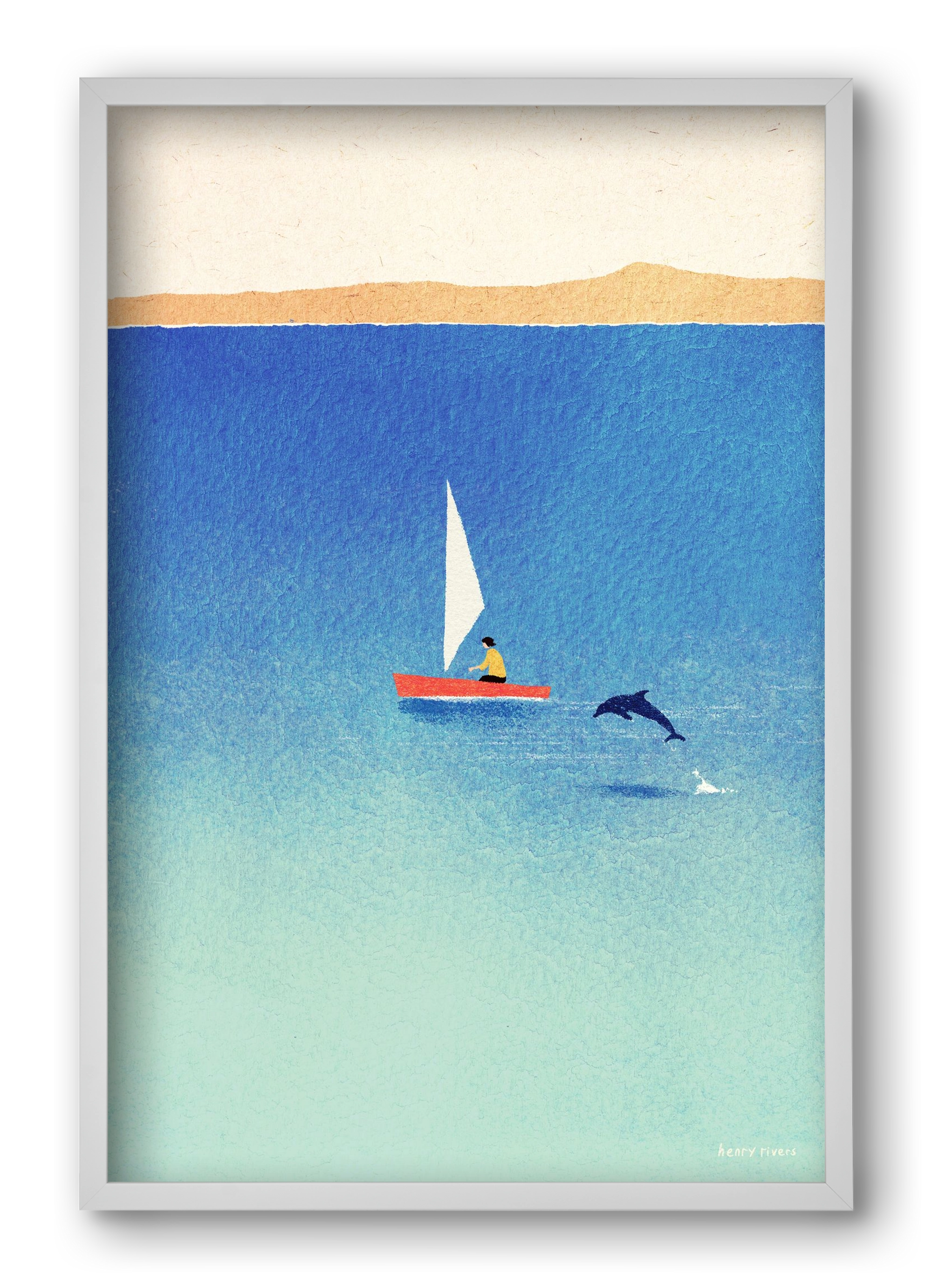 My dolphin friend, 40x60 cm (40x60 cm), Fehér keret