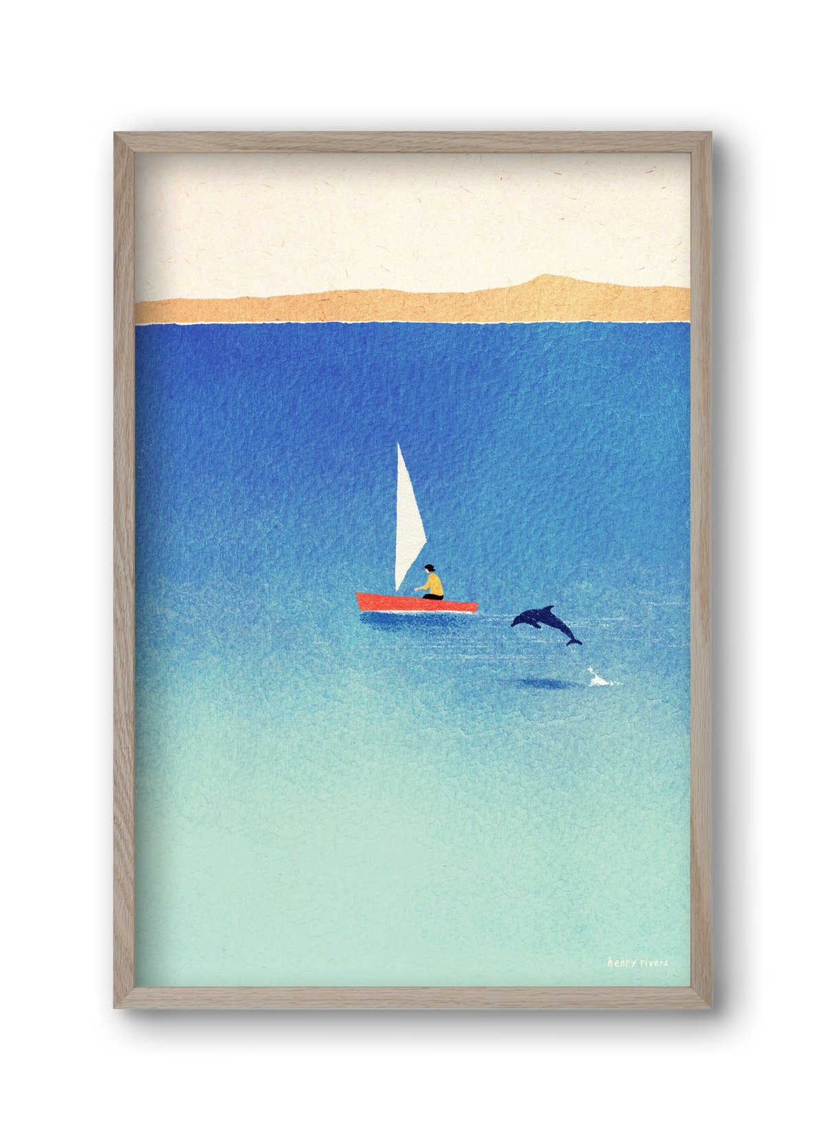 My dolphin friend, 30x45 cm (30x45 cm), Tölgy keret