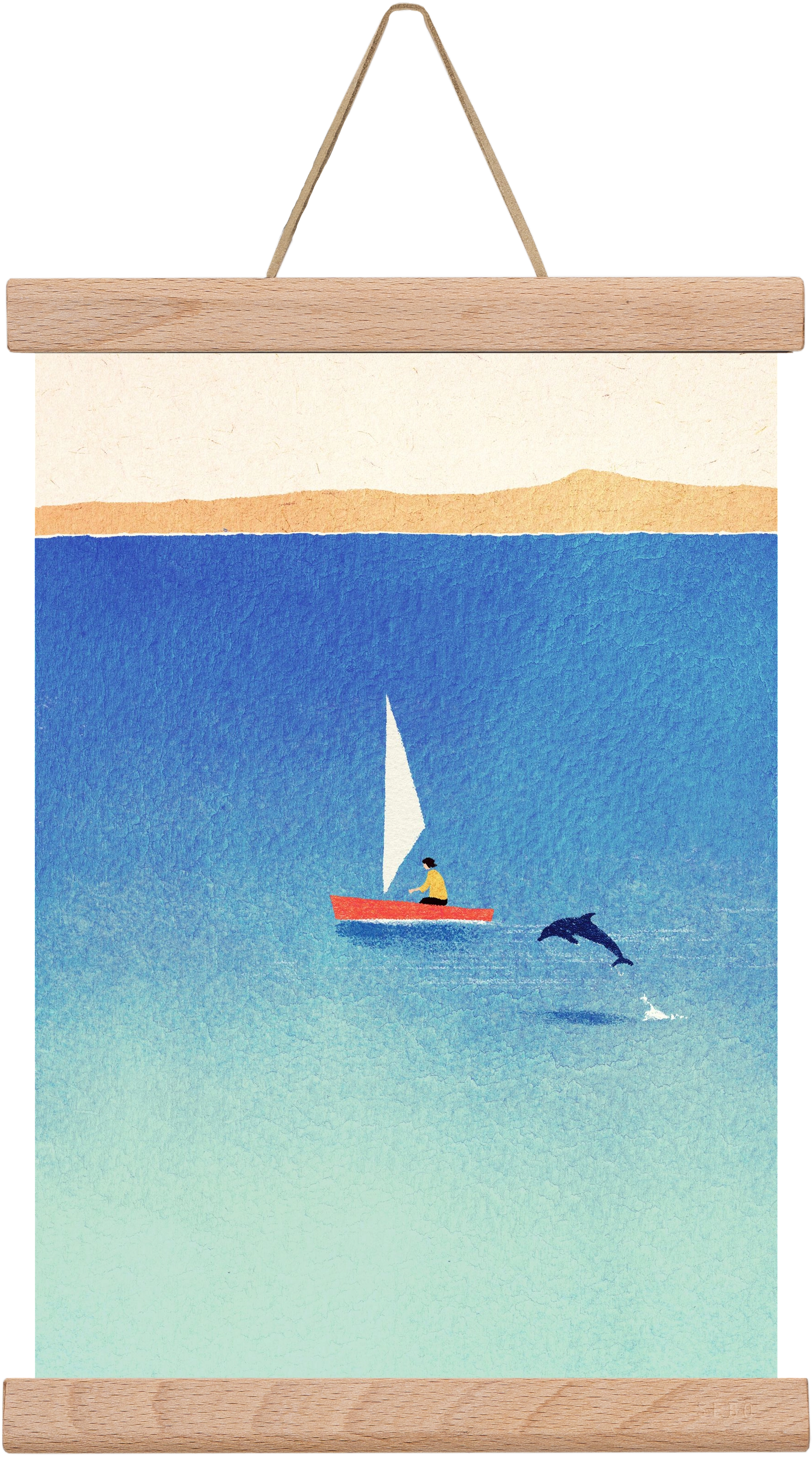 My dolphin friend, 20x30 cm (20x30 cm), Tölgy akasztó