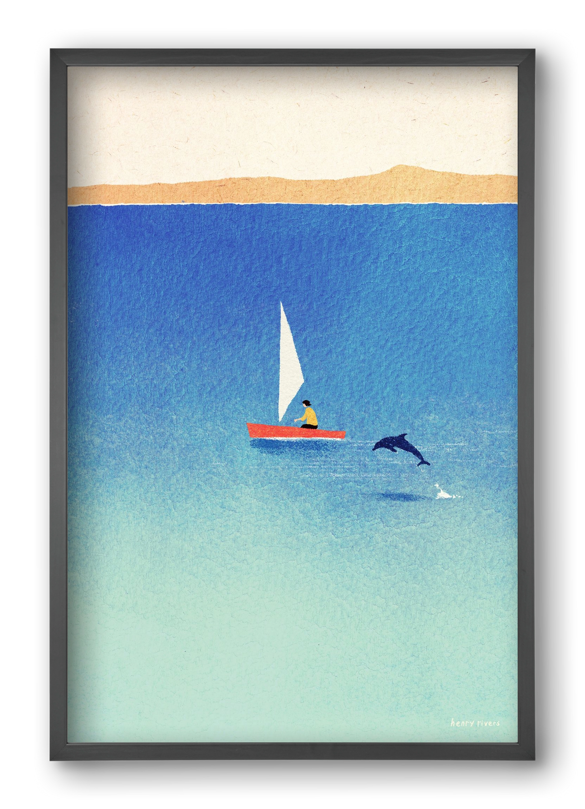 My dolphin friend, 40x60 cm (40x60 cm), Fekete keret