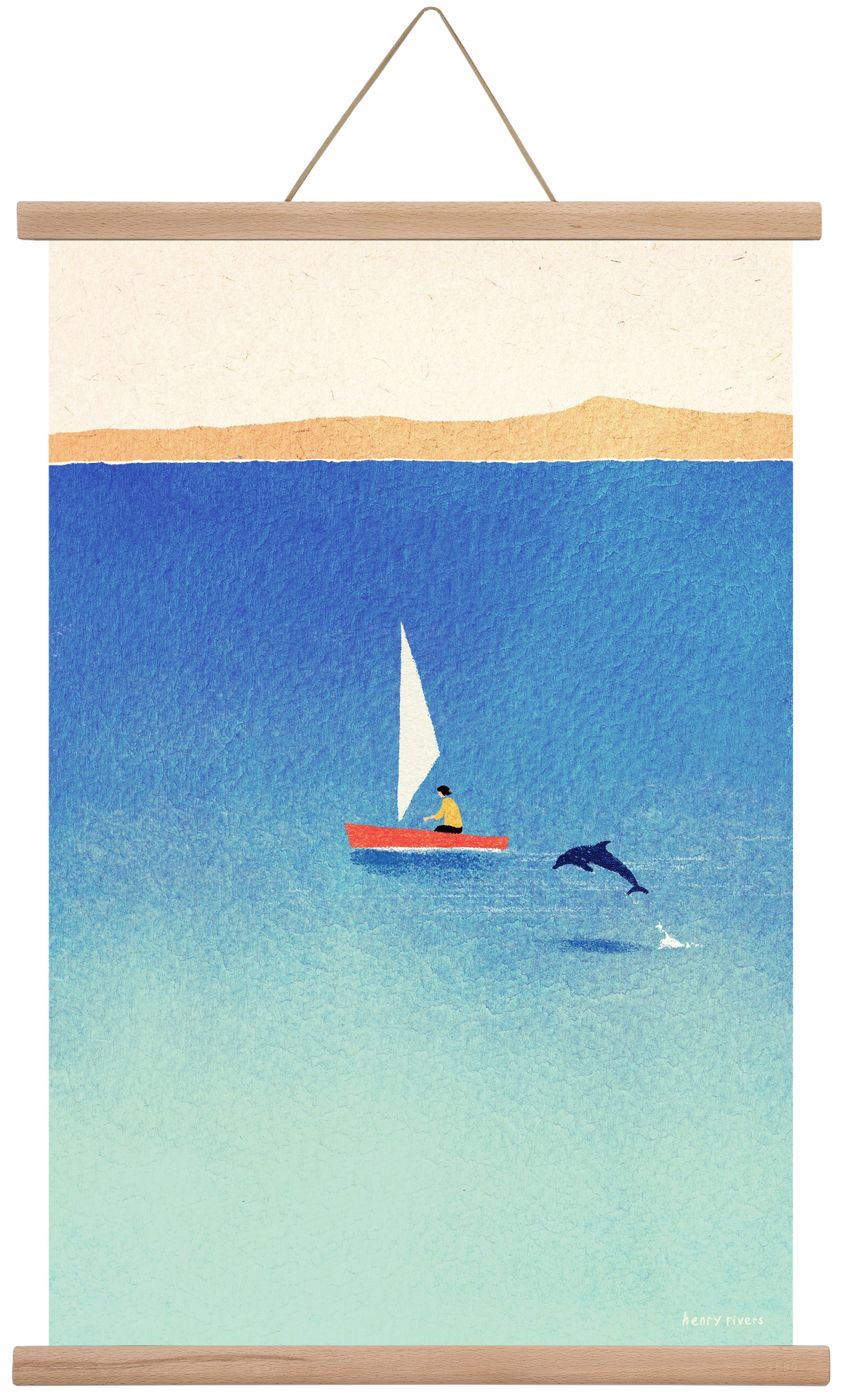 My dolphin friend, 40x60 cm (40x60 cm), Tölgy akasztó
