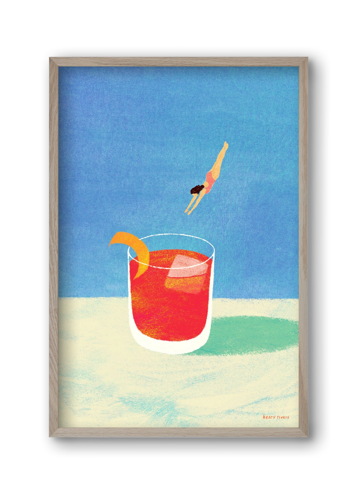 Negroni Please, 30x45 cm (30x45 cm), Tölgy keret