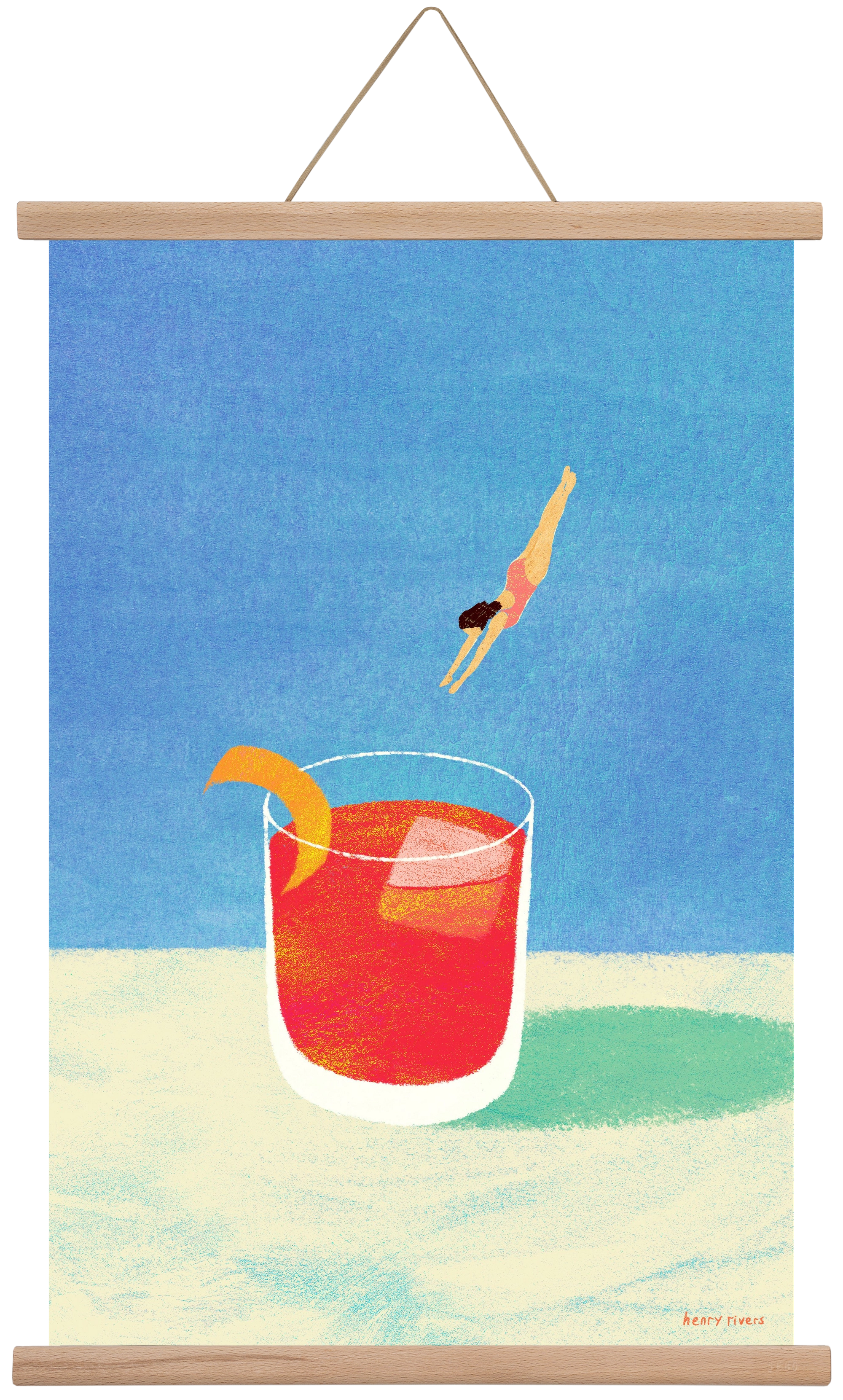 Negroni Please, 40x60 cm (40x60 cm), Tölgy akasztó