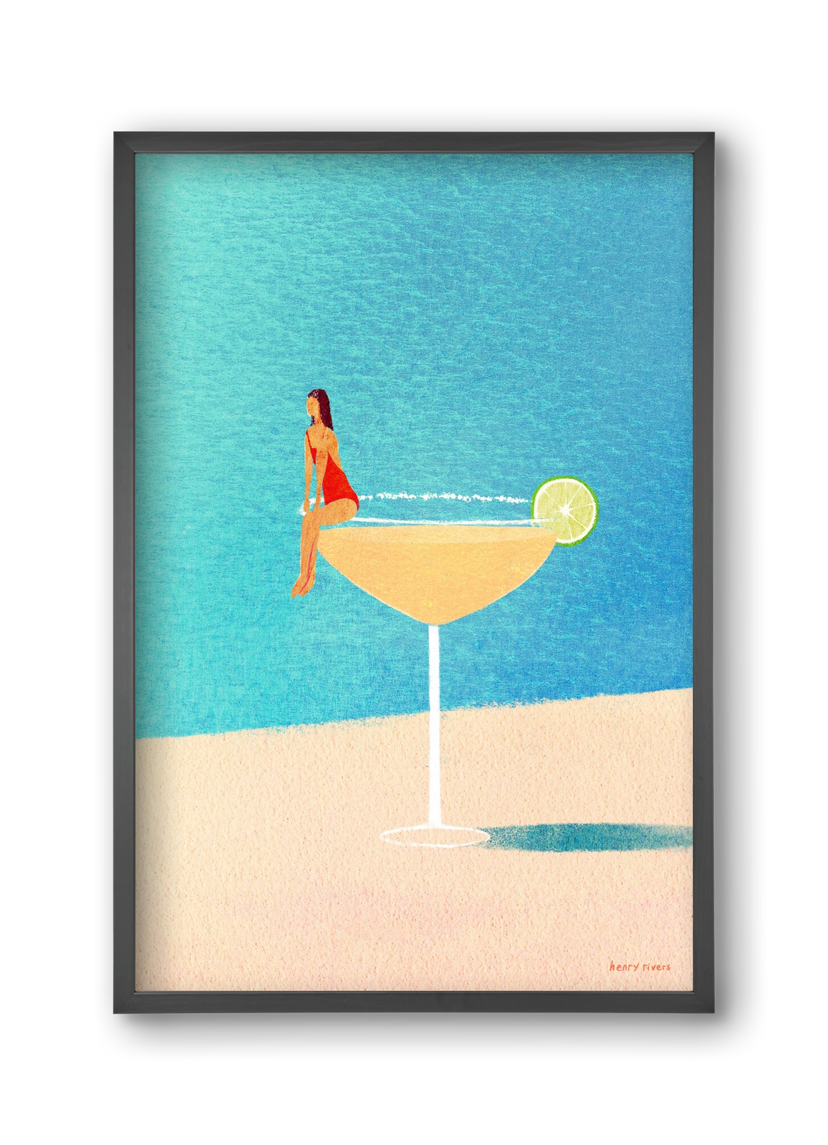 Poolside Margarita, 30x45 cm (30x45 cm), Fekete keret