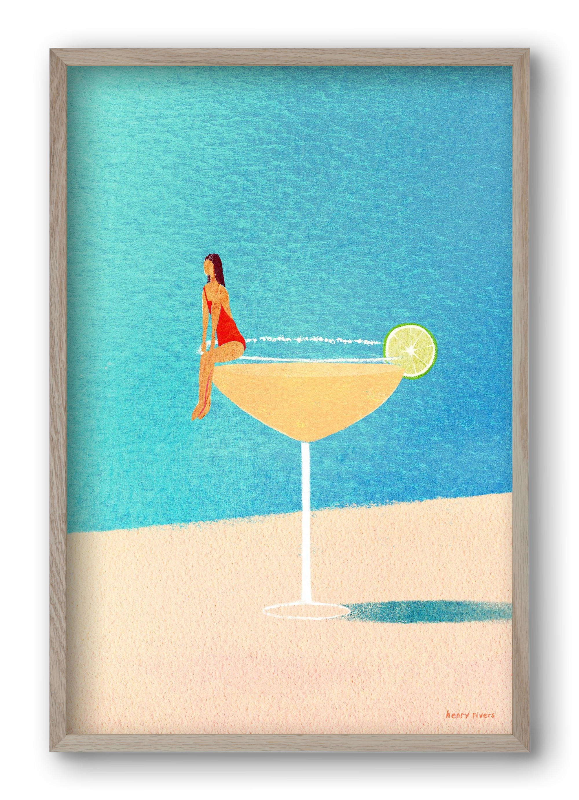 Poolside Margarita, 40x60 cm (40x60 cm), Tölgy keret
