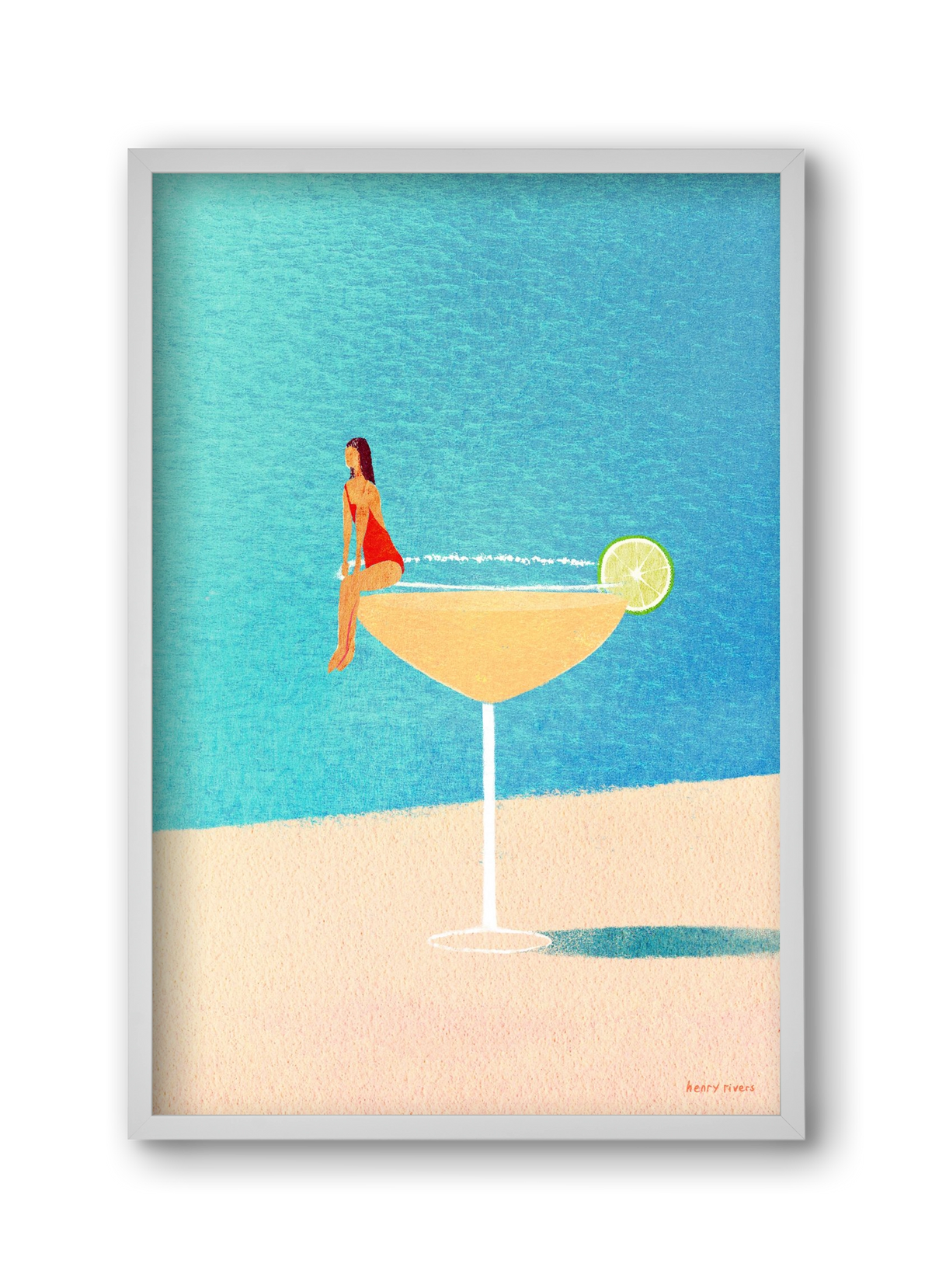 Poolside Margarita, 30x45 cm (30x45 cm), Fehér keret