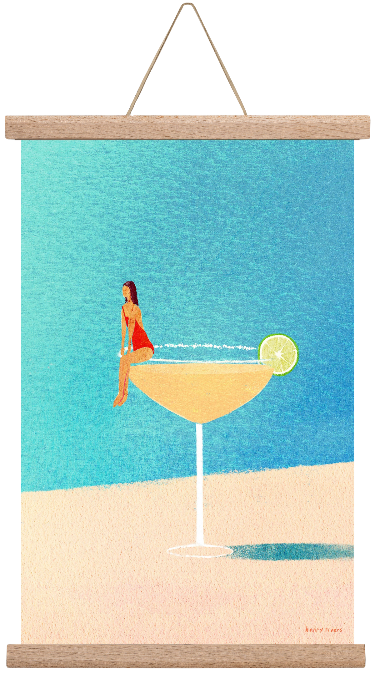 Poolside Margarita, 30x45 cm (30x45 cm), Tölgy akasztó