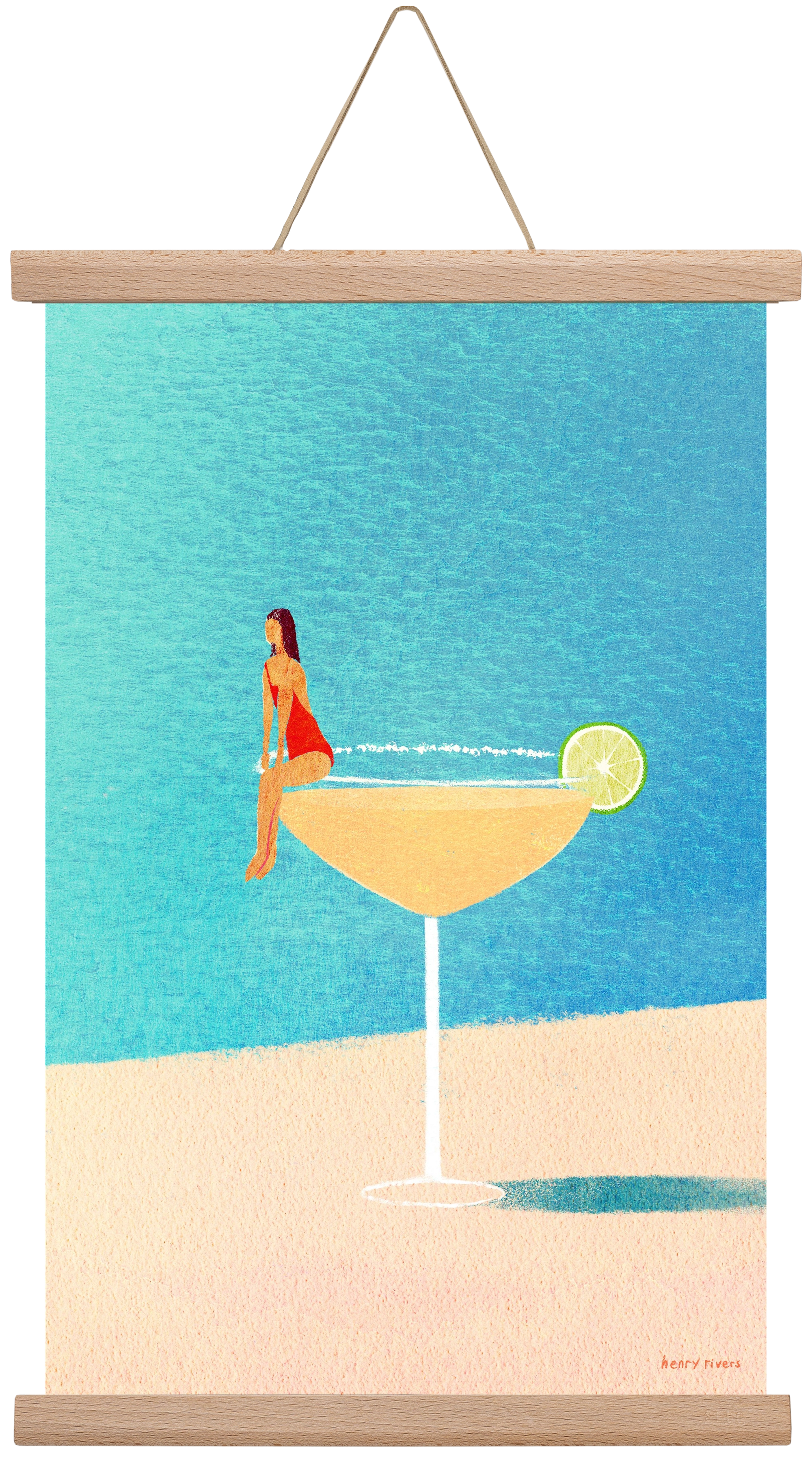 Poolside Margarita, 30x45 cm (30x45 cm), Tölgy akasztó