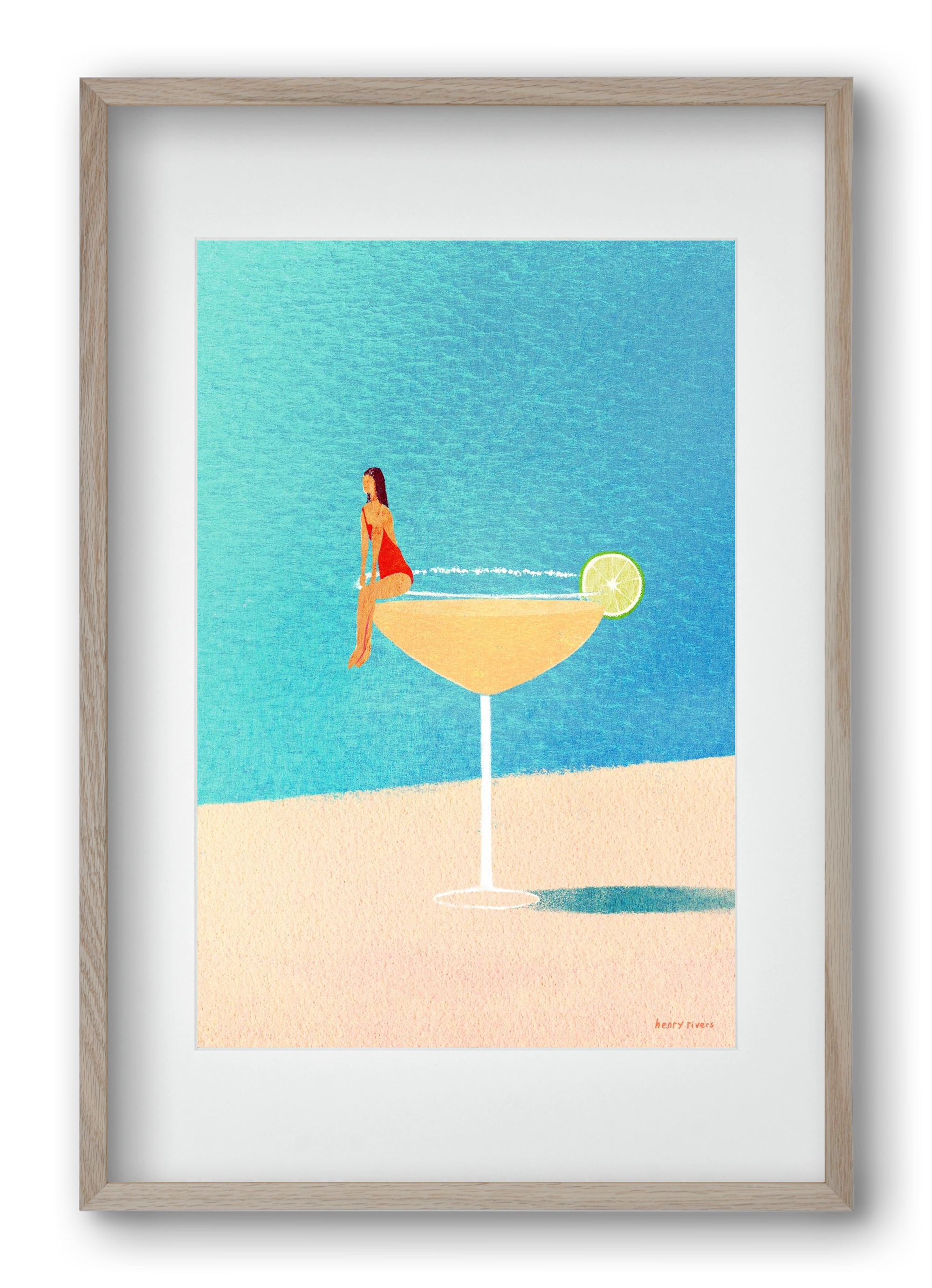 Poolside Margarita, 40x60 cm (30x45 cm), Tölgy keret, paszpartuval