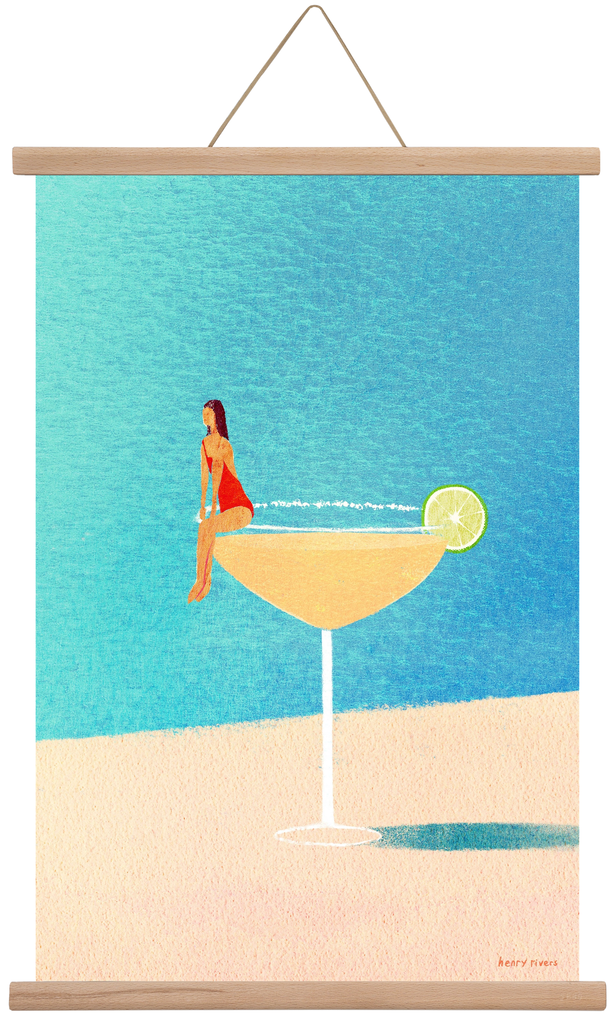Poolside Margarita, 40x60 cm (40x60 cm), Tölgy akasztó