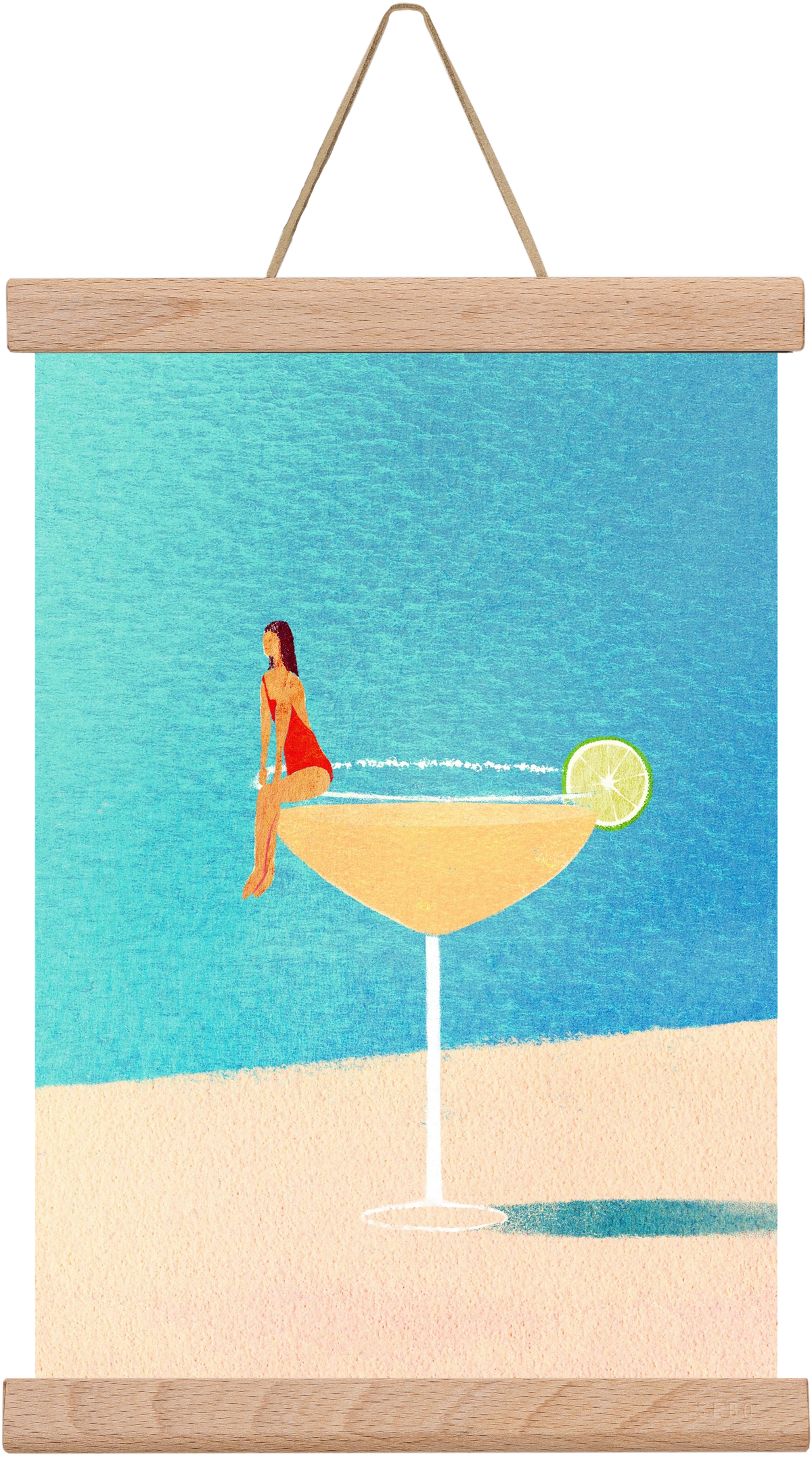 Poolside Margarita, 20x30 cm (20x30 cm), Tölgy akasztó