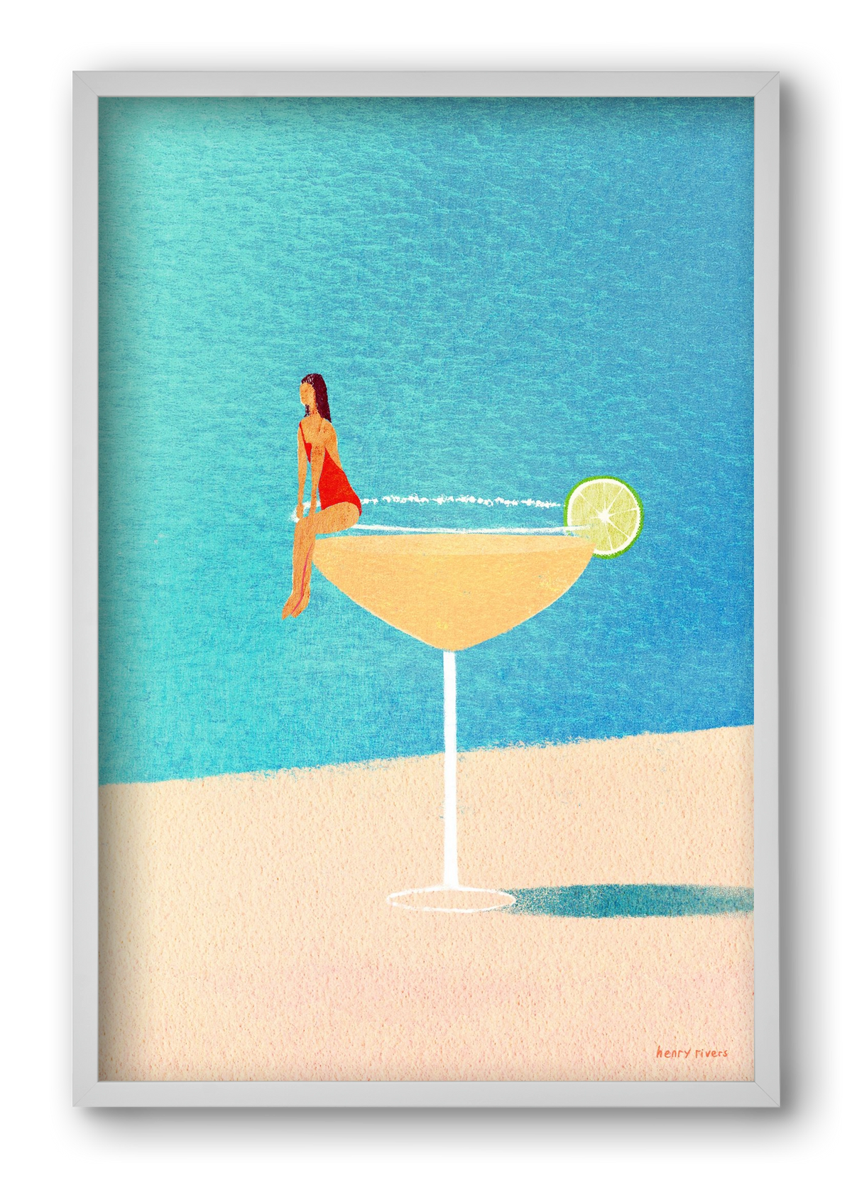 Poolside Margarita, 40x60 cm (40x60 cm), Fehér keret