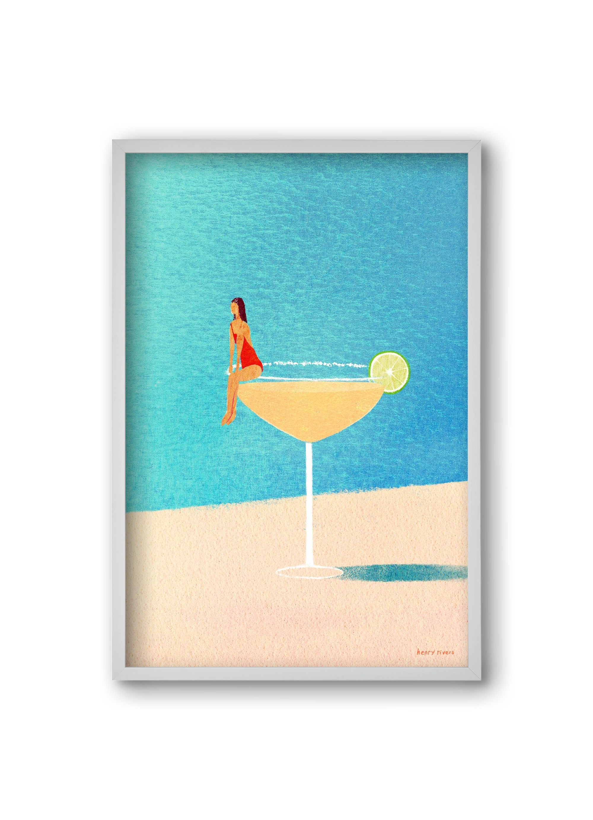Poolside Margarita, 20x30 cm (20x30 cm), Fehér keret