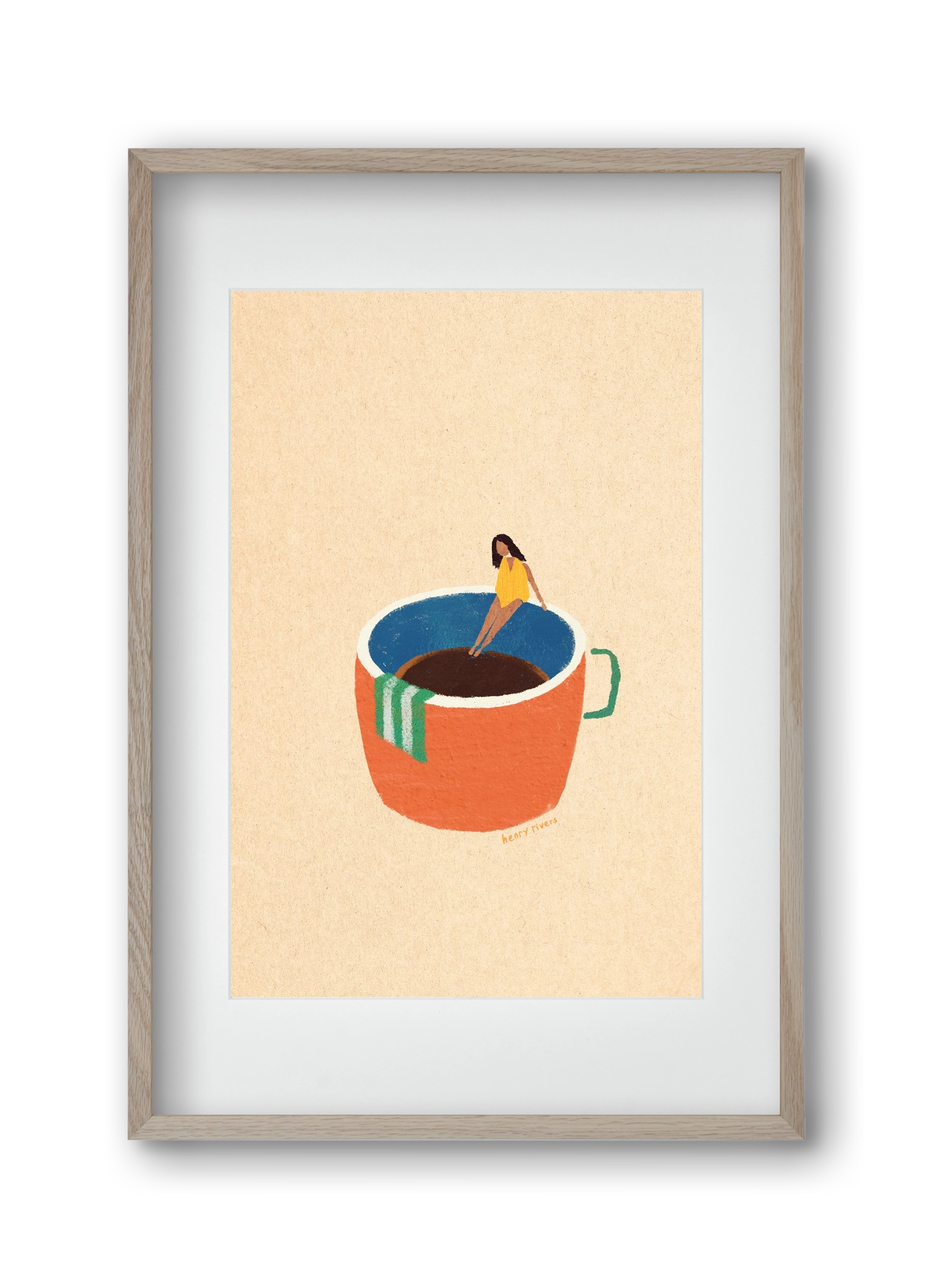 Espresso Dip, 30x45 cm (20x30 cm), Tölgy keret, paszpartuval