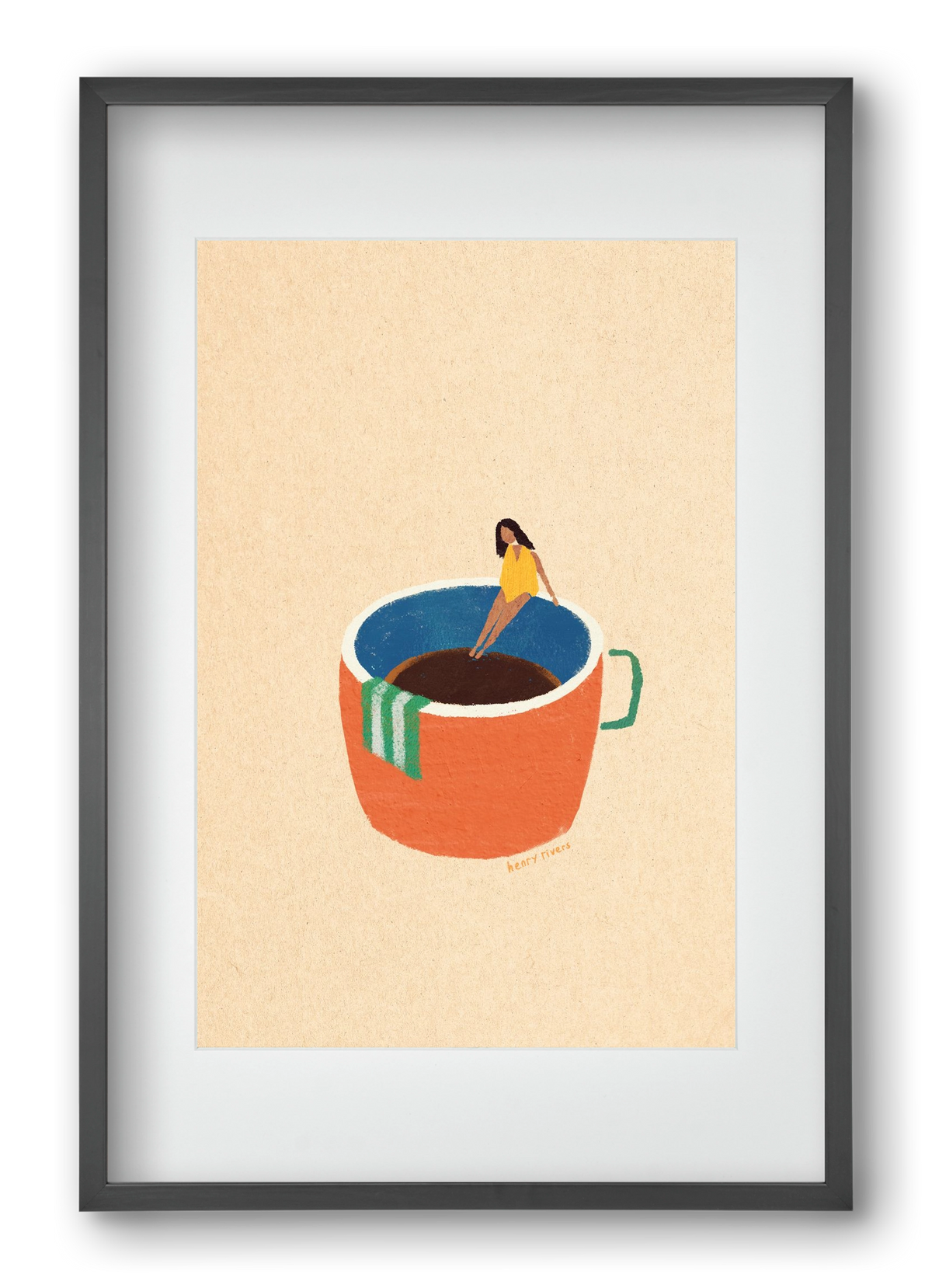 Espresso Dip, 40x60 cm (30x45 cm), Fekete keret, paszpartuval