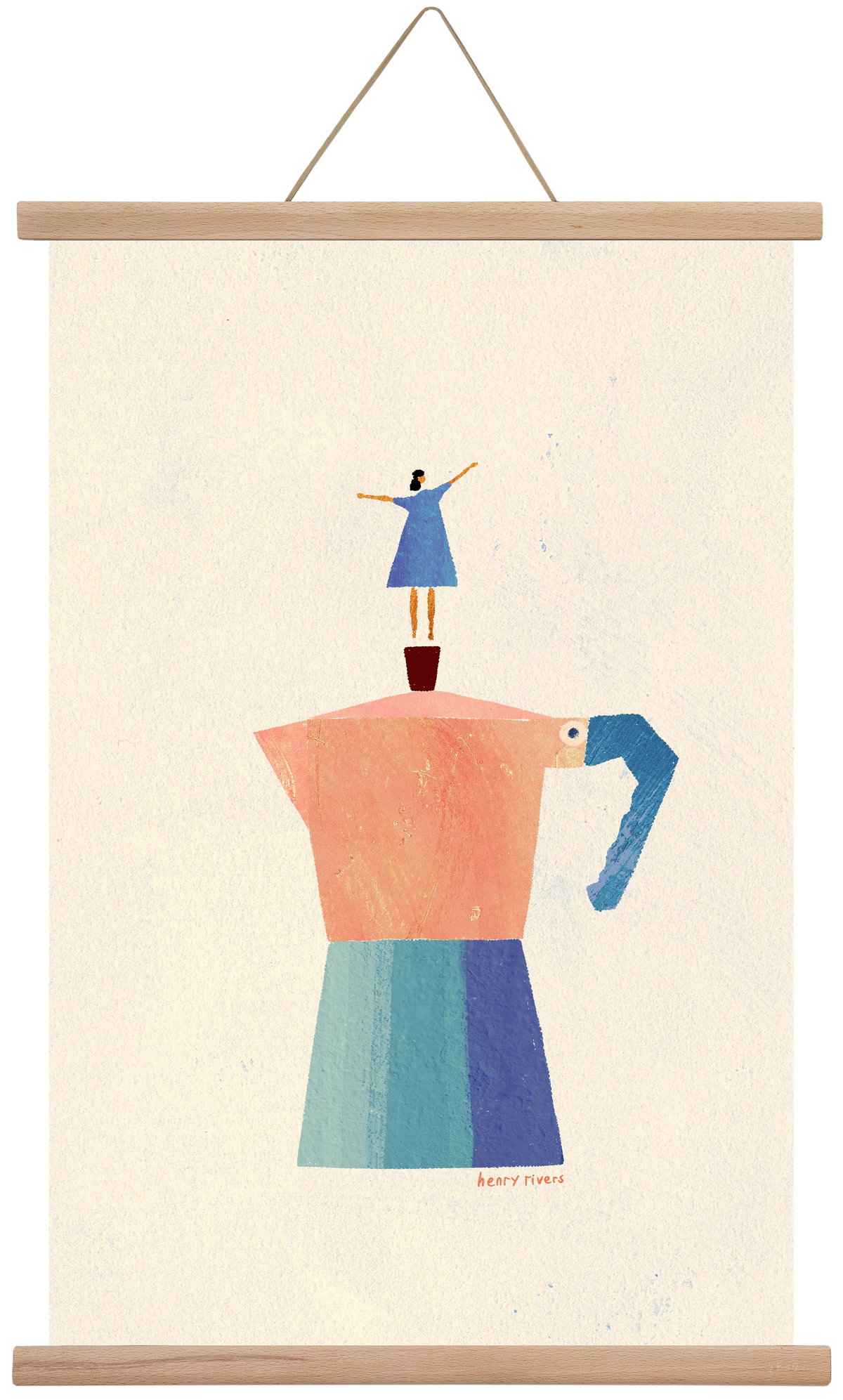 Good Morning Coffee, 40x60 cm (40x60 cm), Tölgy akasztó