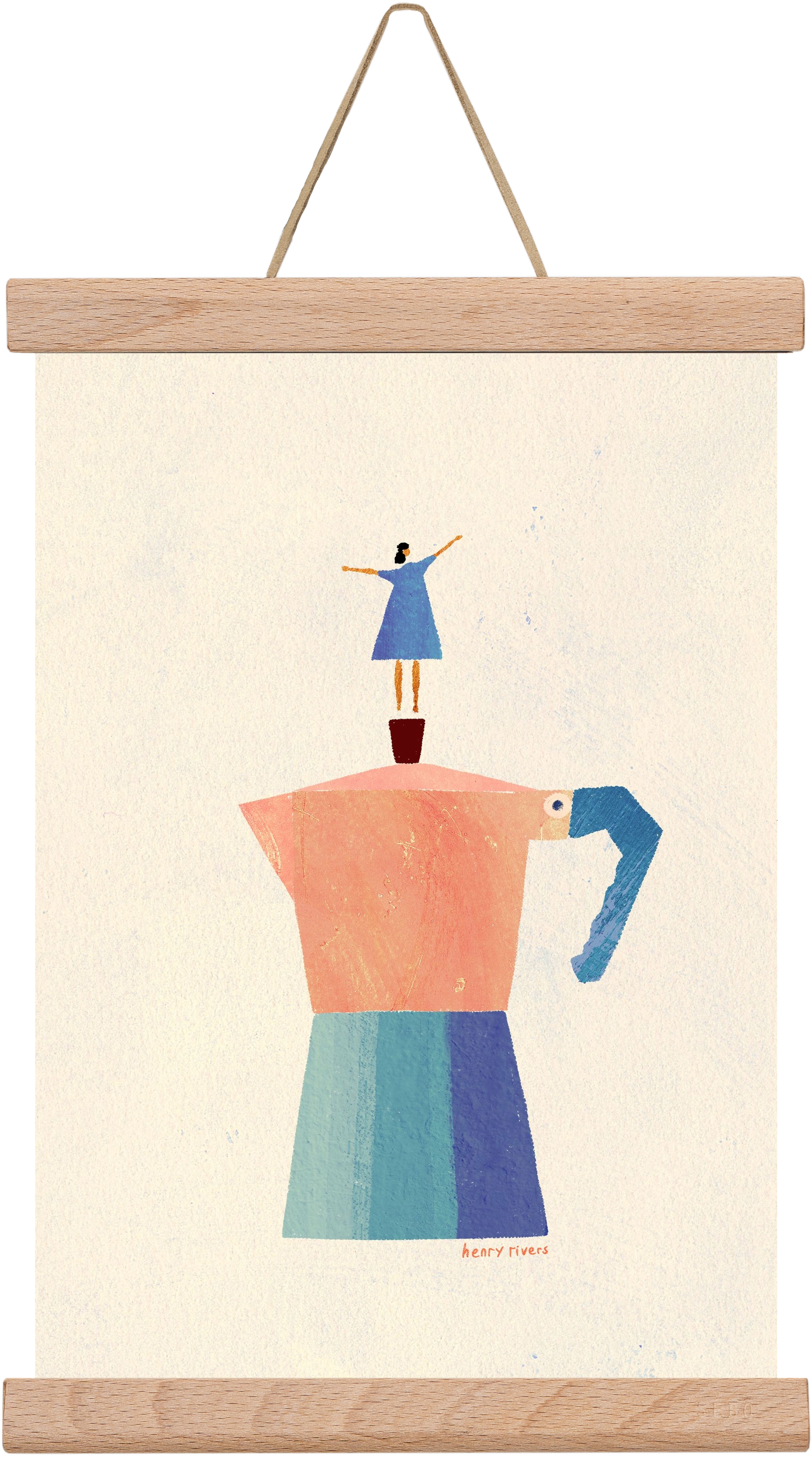 Good Morning Coffee, 20x30 cm (20x30 cm), Tölgy akasztó
