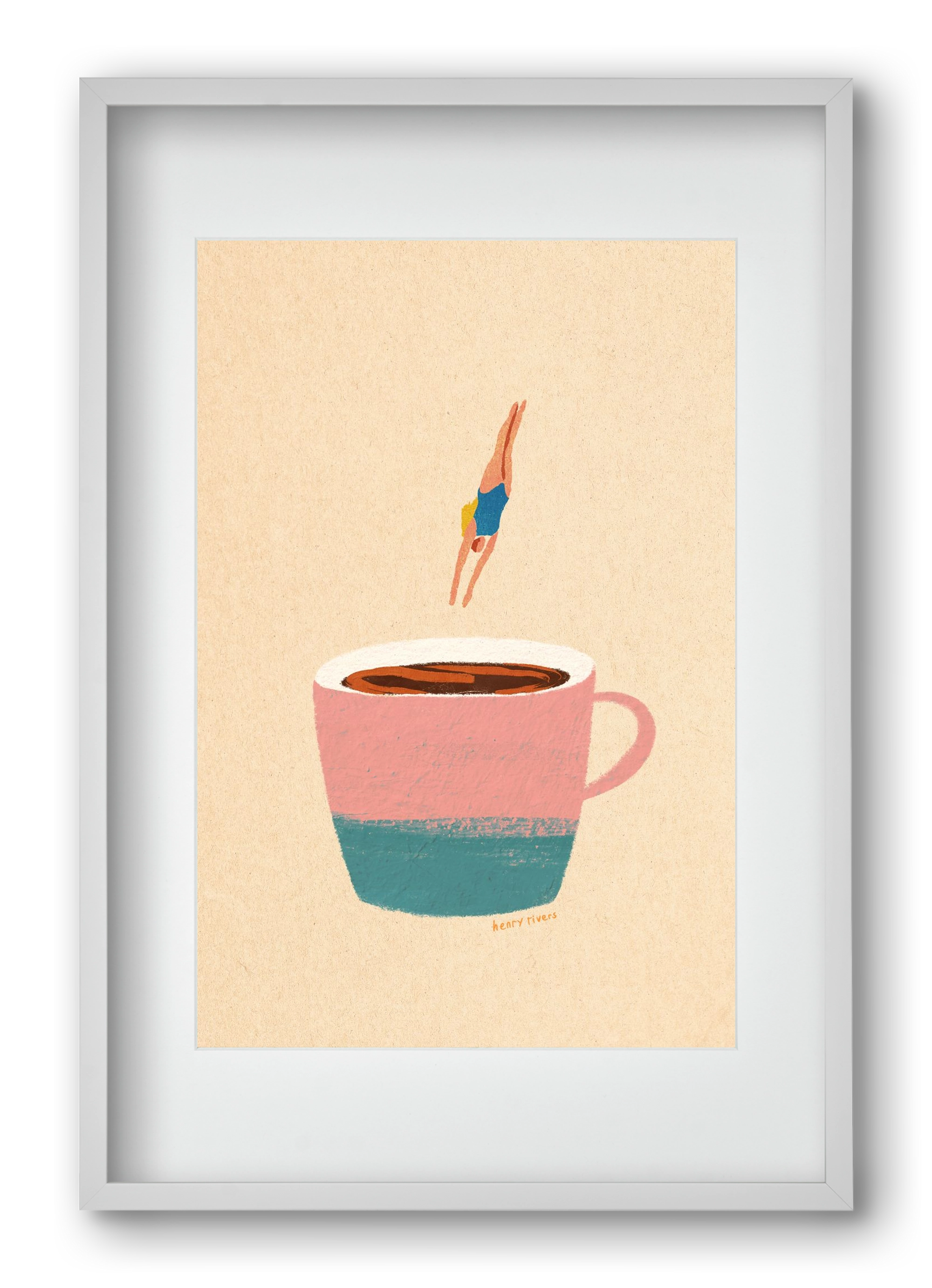 Hello Coffee, 40x60 cm (30x45 cm), Fehér keret, paszpartuval