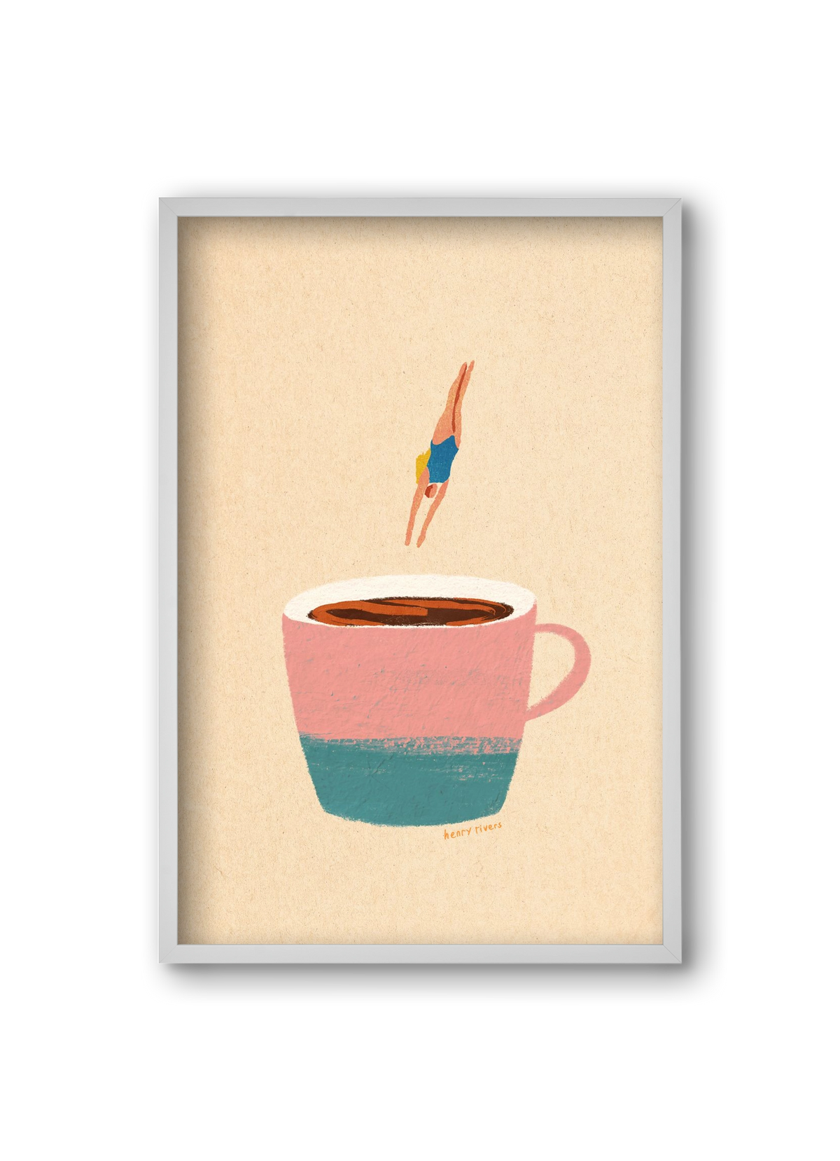 Hello Coffee, 20x30 cm (20x30 cm), Fehér keret