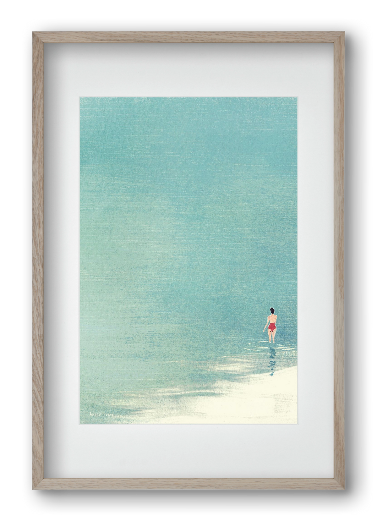 Last swim of the day, 40x60 cm (30x45 cm), Tölgy keret, paszpartuval