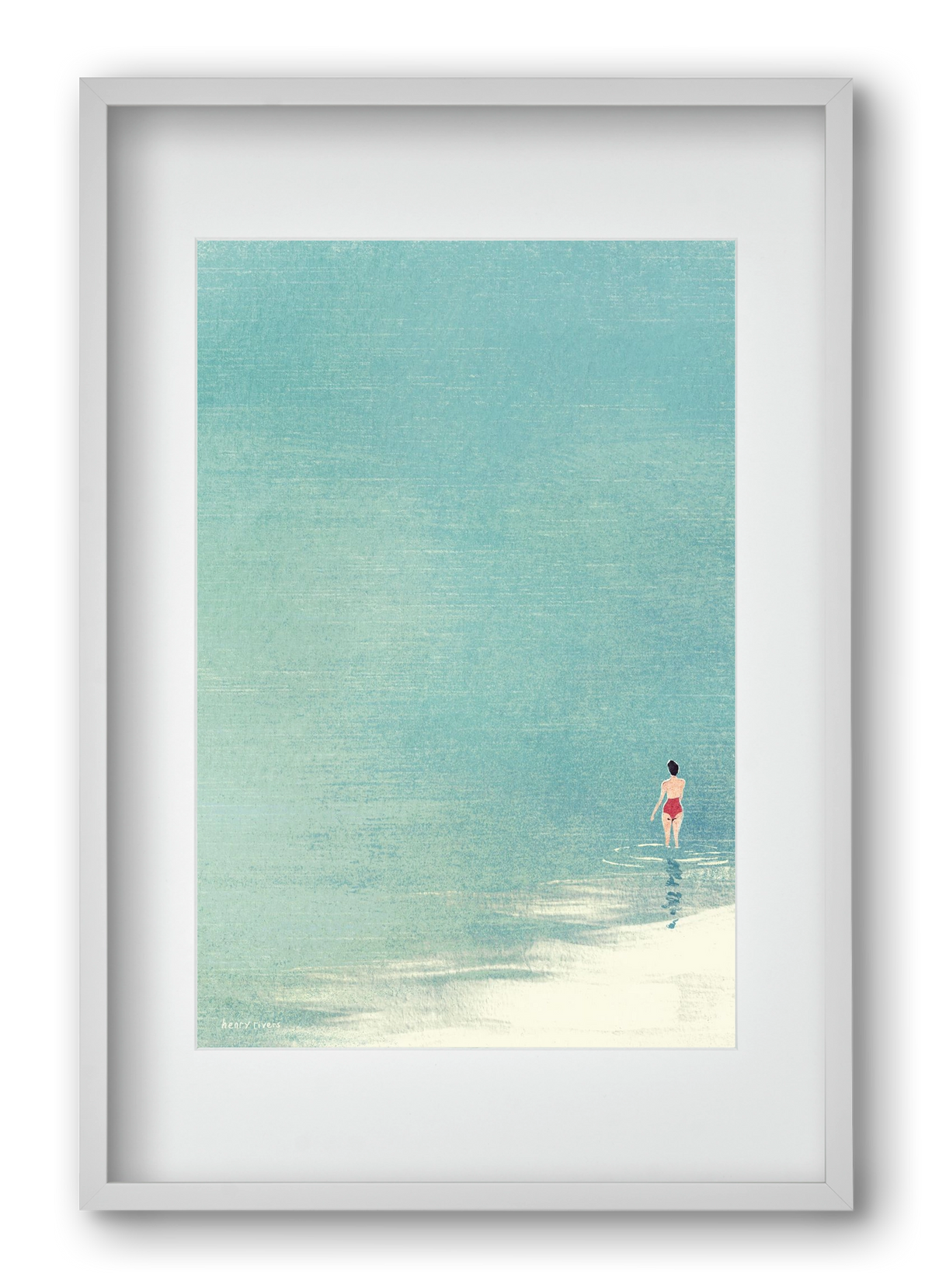 Last swim of the day, 40x60 cm (30x45 cm), Fehér keret, paszpartuval