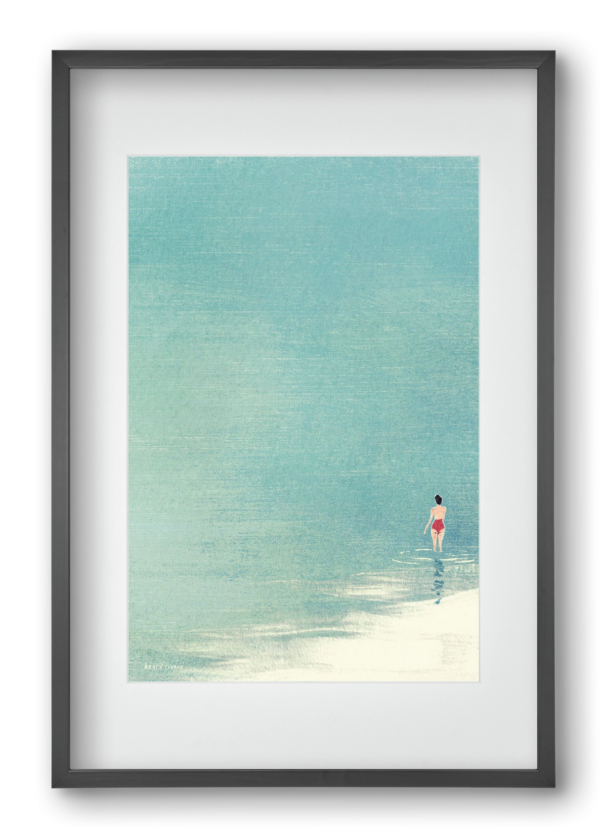 Last swim of the day, 40x60 cm (30x45 cm), Fekete keret, paszpartuval