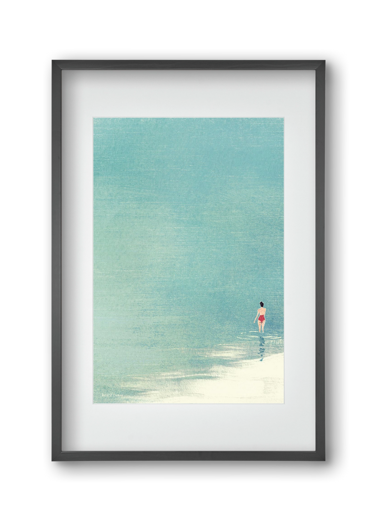 Last swim of the day, 30x45 cm (20x30 cm), Fekete keret, paszpartuval