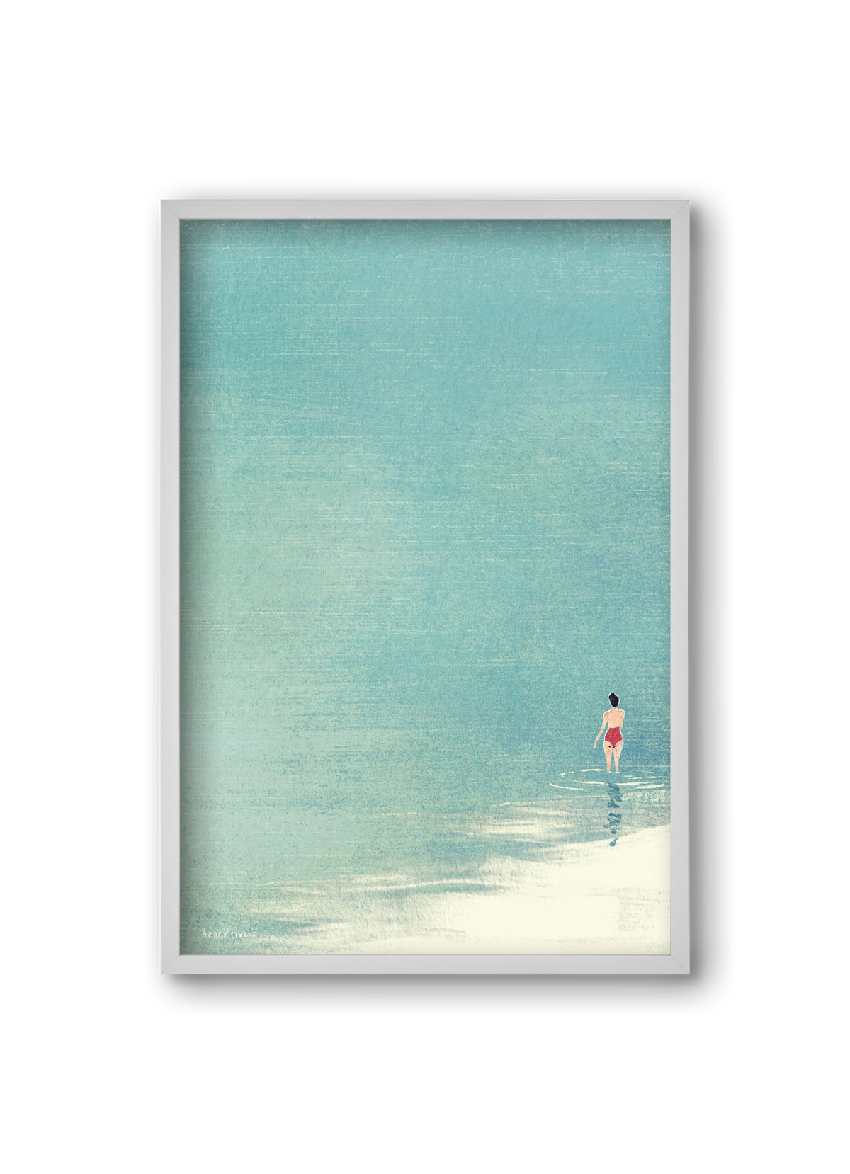 Last swim of the day, 20x30 cm (20x30 cm), Fehér keret