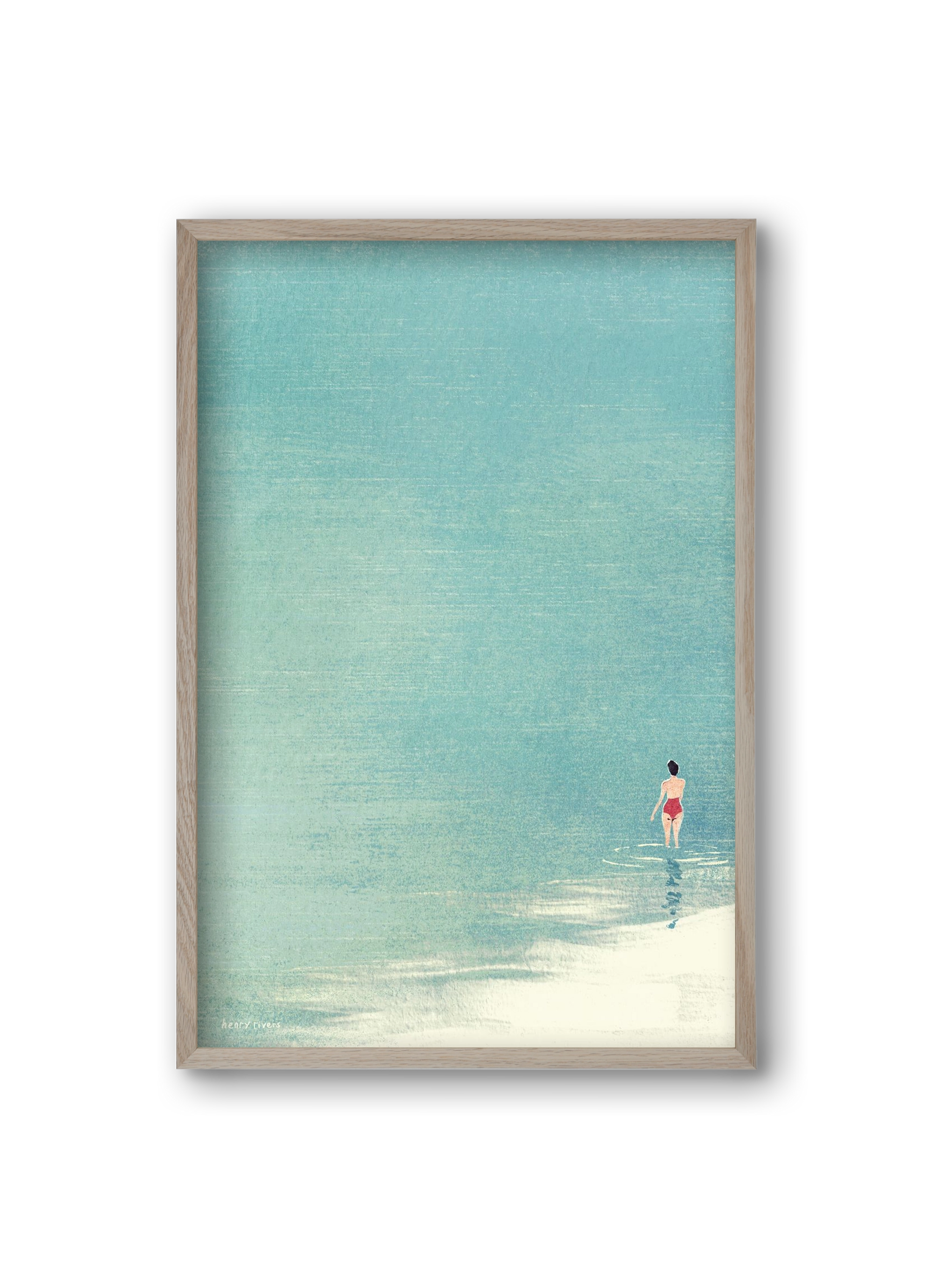 Last swim of the day, 20x30 cm (20x30 cm), Tölgy keret
