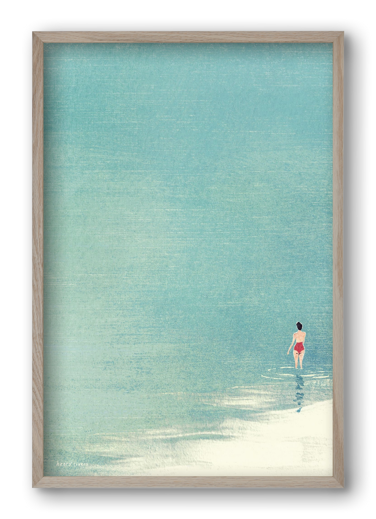 Last swim of the day, 40x60 cm (40x60 cm), Tölgy keret