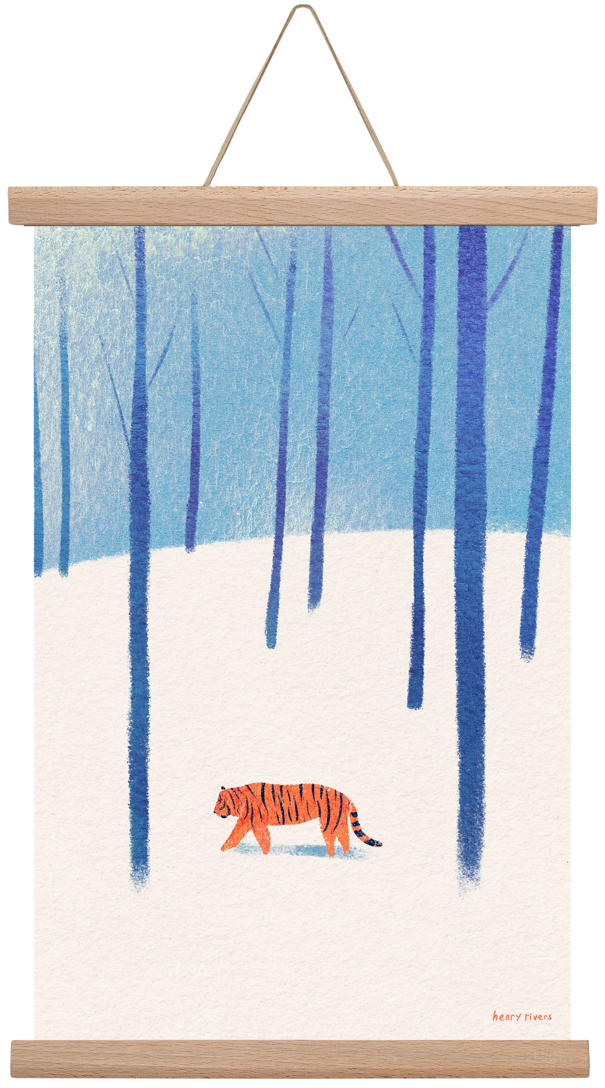 Tiger in the snow, 30x45 cm (30x45 cm), Tölgy akasztó