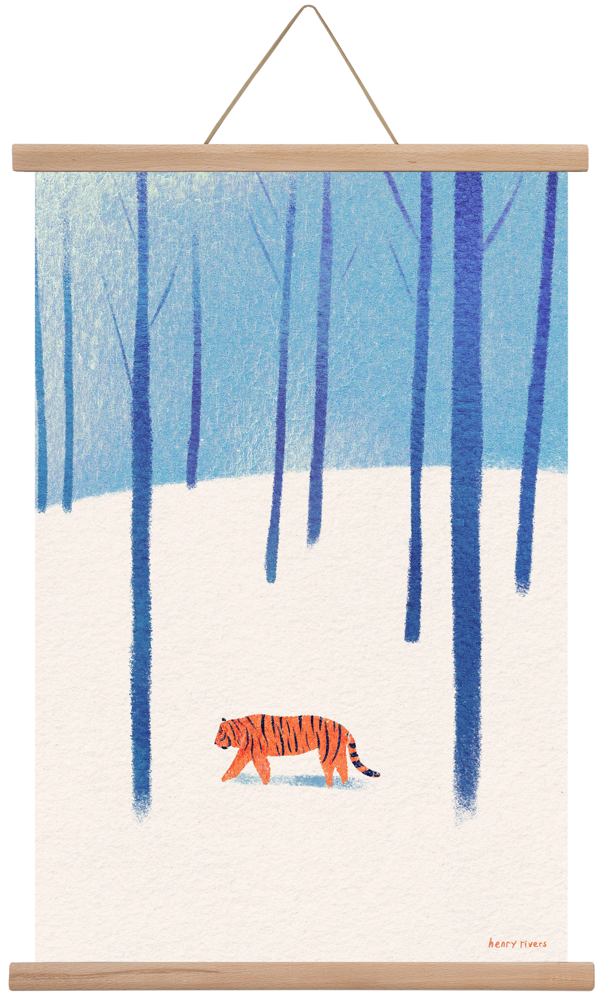 Tiger in the snow, 40x60 cm (40x60 cm), Tölgy akasztó
