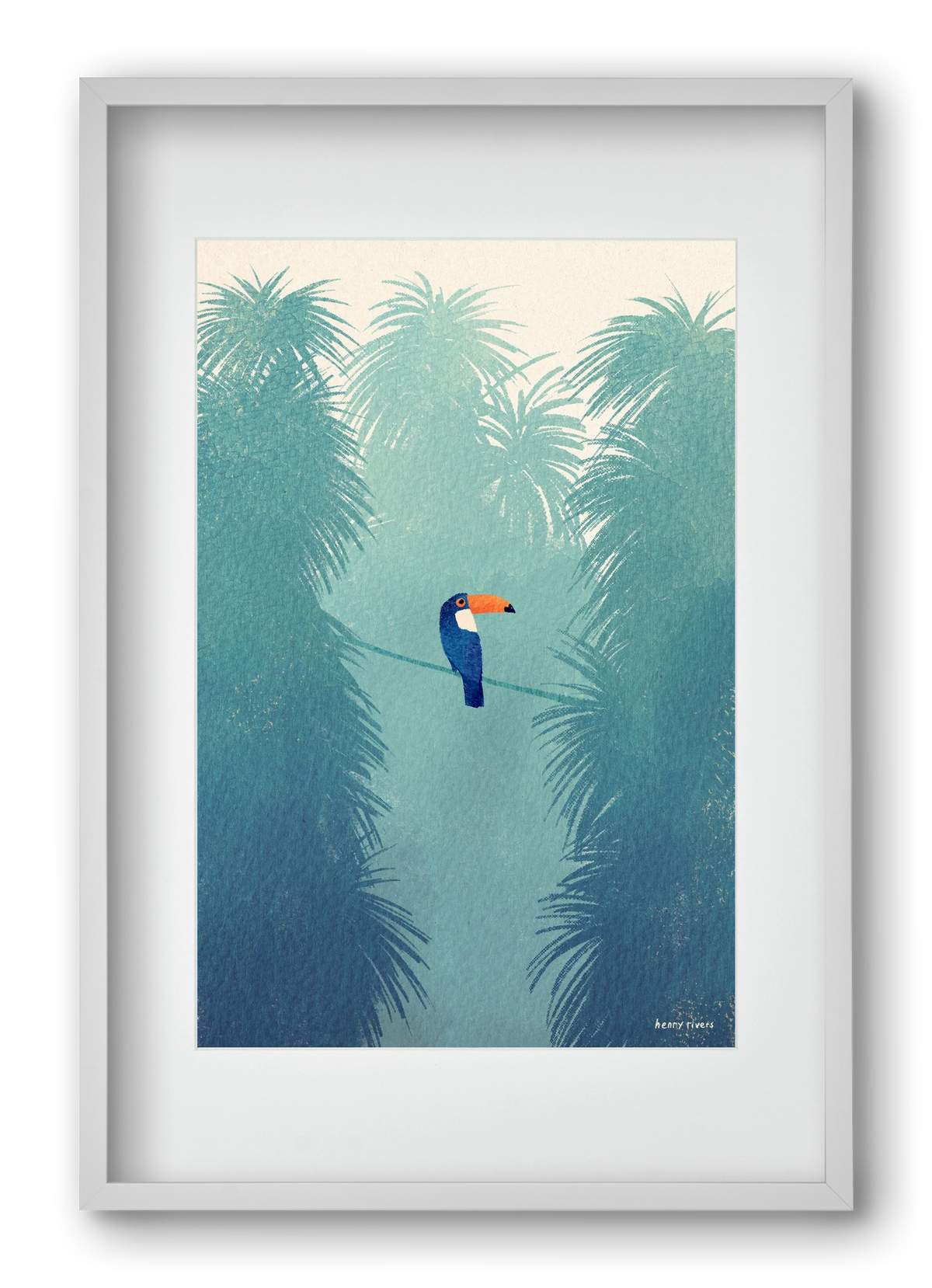 Toucan, 40x60 cm (30x45 cm), Fehér keret, paszpartuval