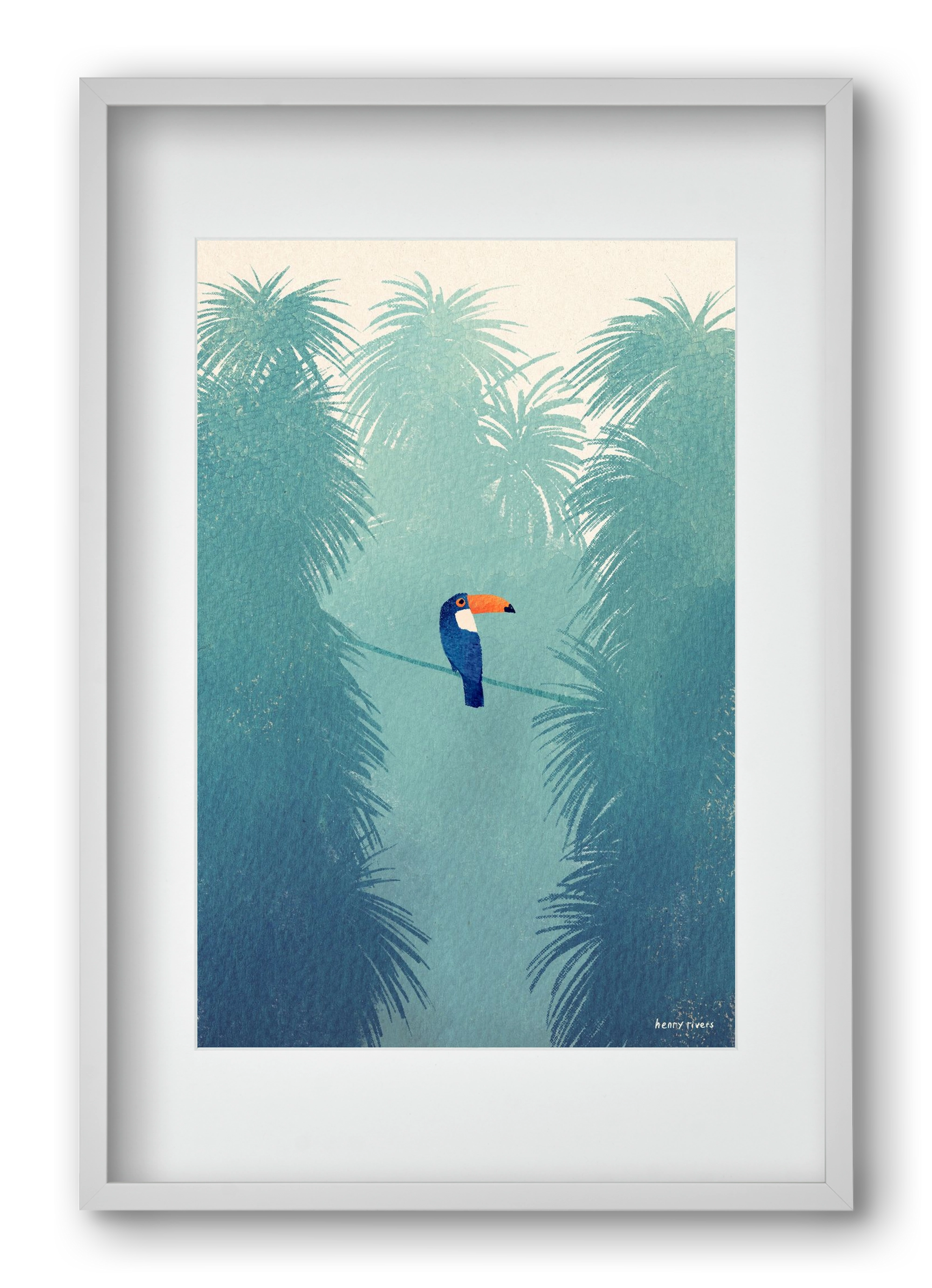 Toucan, 40x60 cm (30x45 cm), Fehér keret, paszpartuval