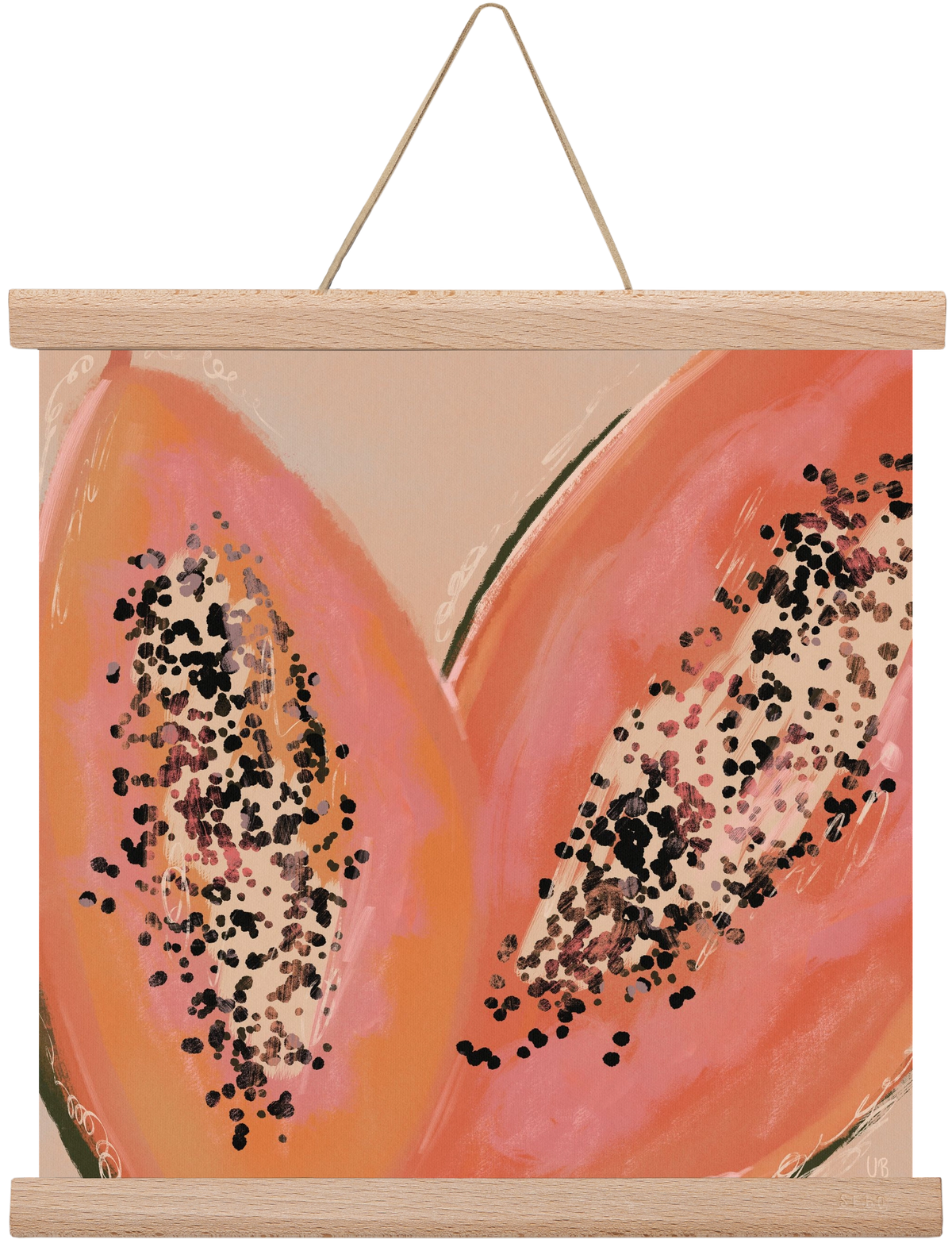 Pink Papaya, 30x30 cm (30x30 cm), Tölgy akasztó